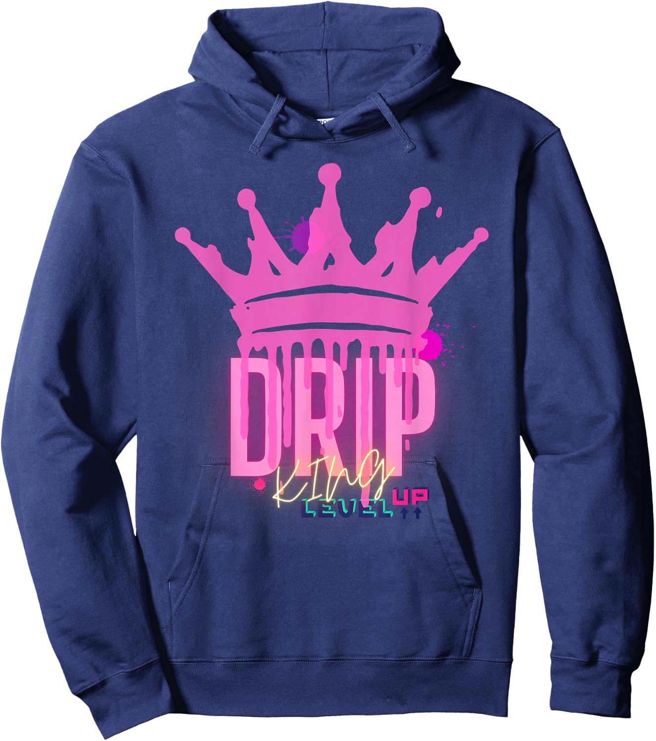 King Leveling Up Drip Drip Hoodie - Hoodie | Navy
