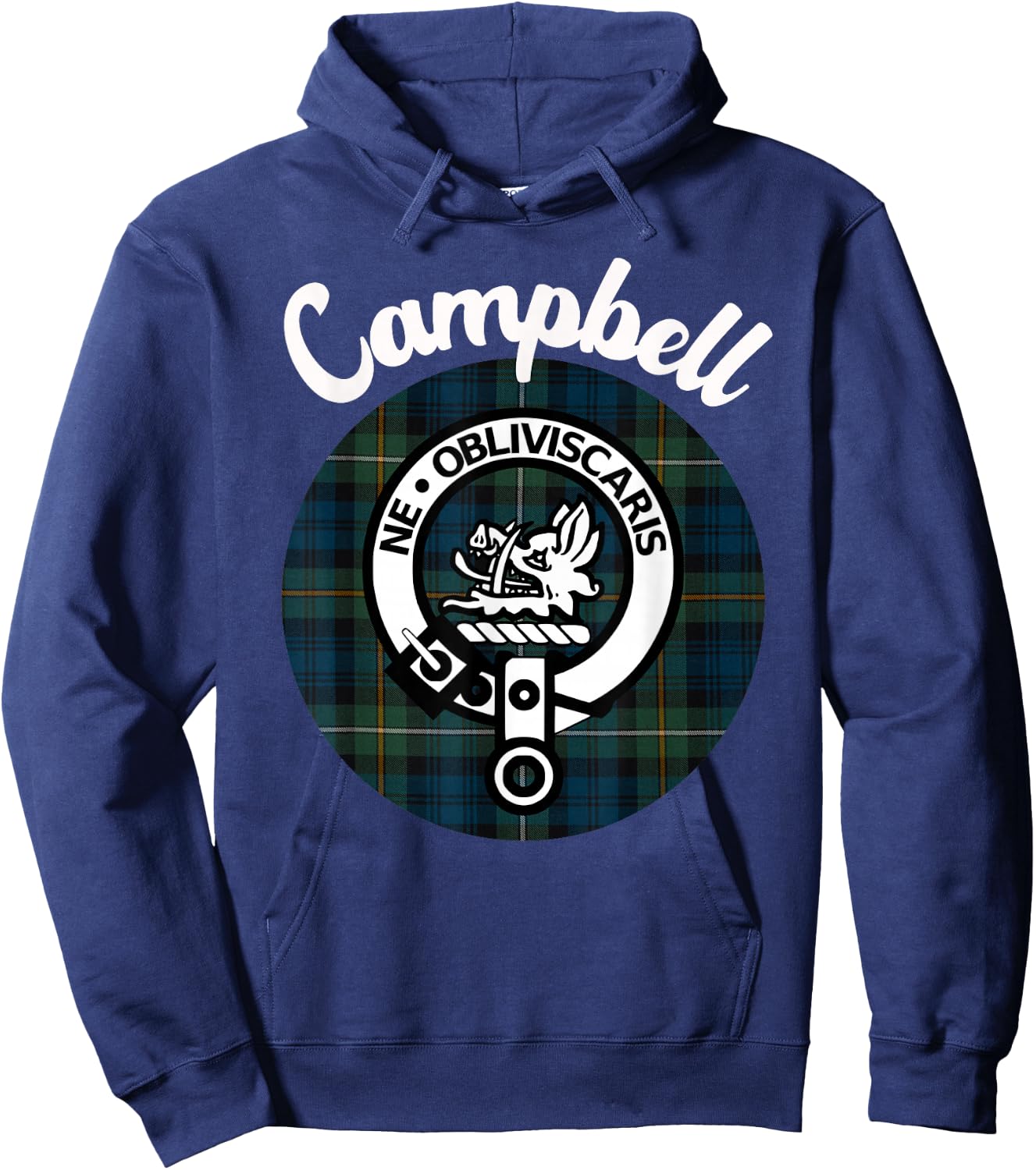 Campbell Clan Scottish Name Coat Of Arms Tartan Hoodie - Hoodie | Navy