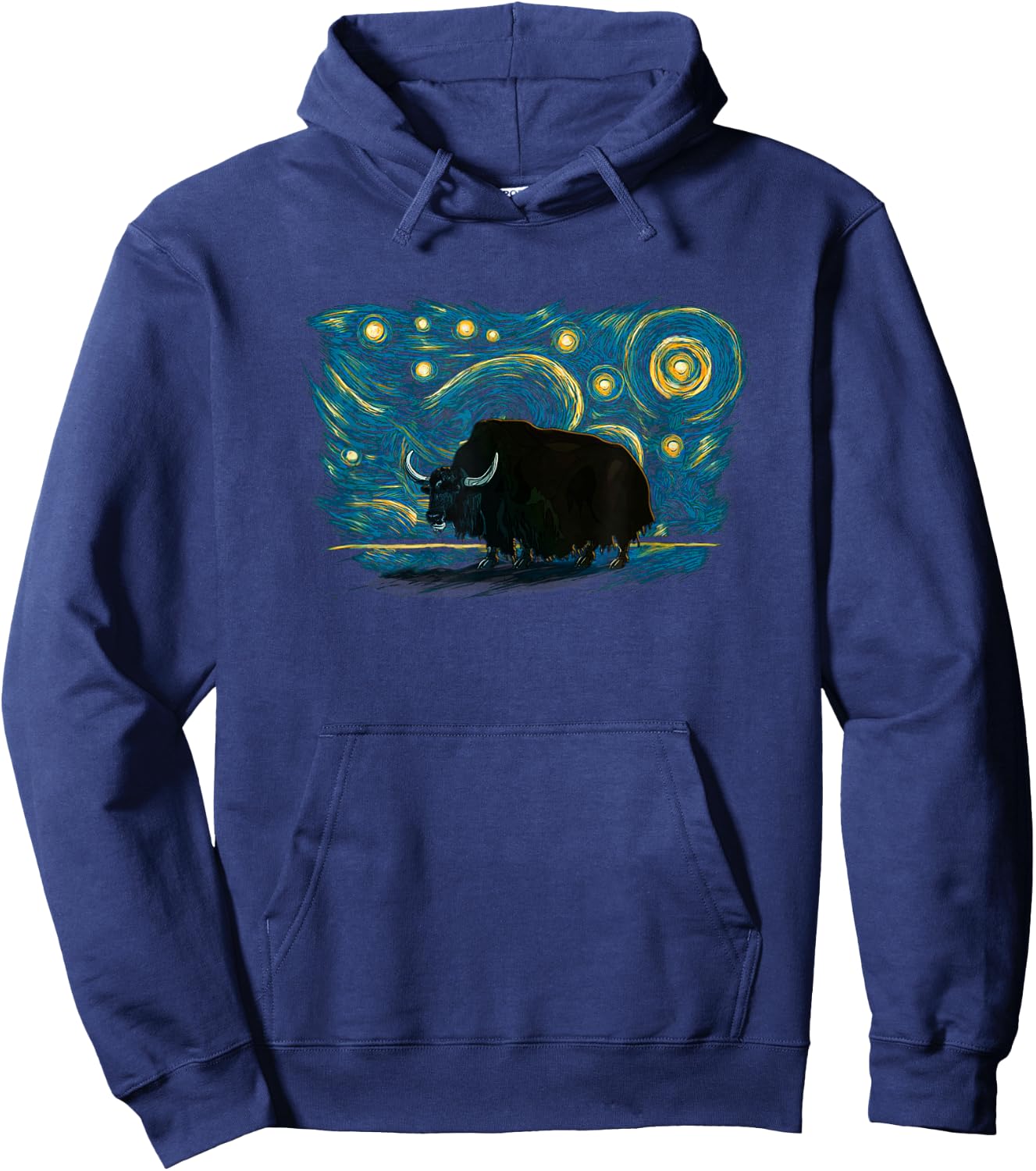 Retro Vintage Style Yak Hoodie - Hoodie | Navy