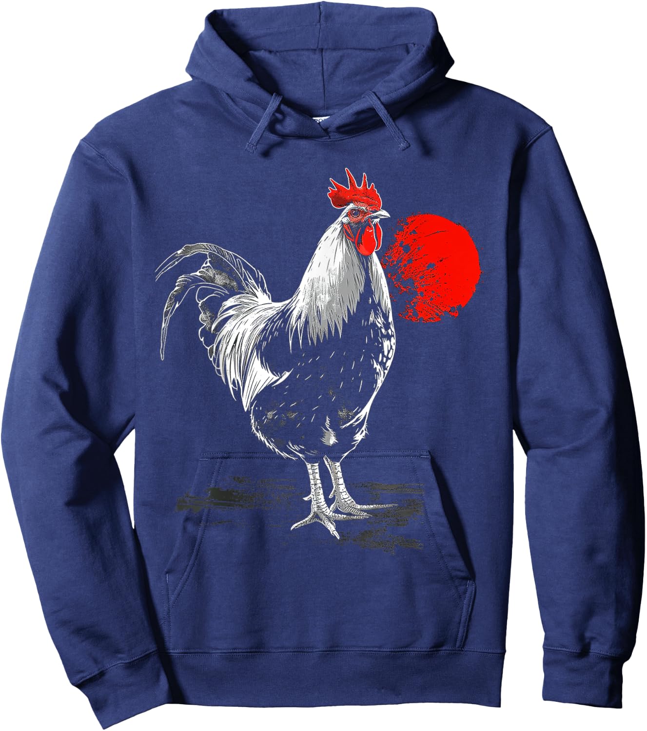 Chicken Drawing Animal Art Graphic Chicken Hoodie - Hoodie | Navy
