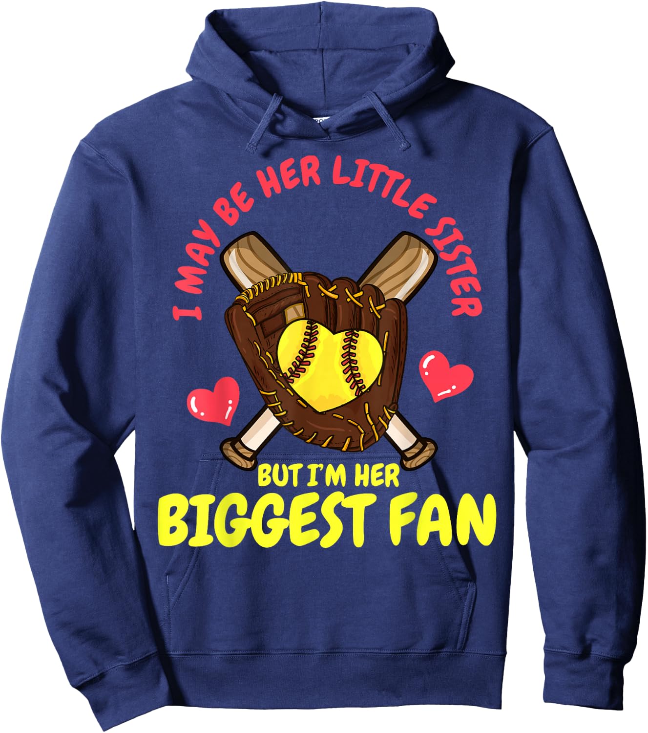 Softball Little Sister Hoodie - Hoodie | Navy