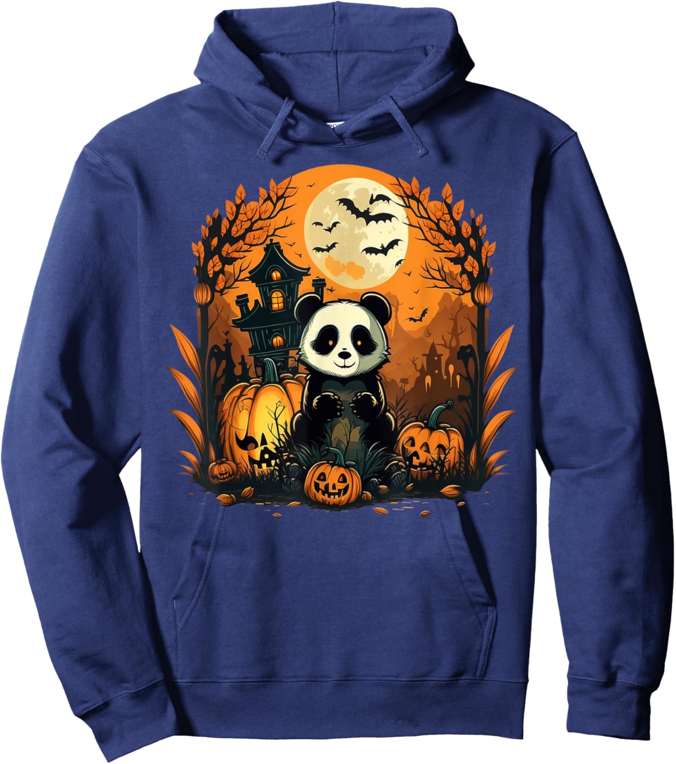 Pumpkin Panda costume on Panda Halloween Hoodie - Hoodie | Navy