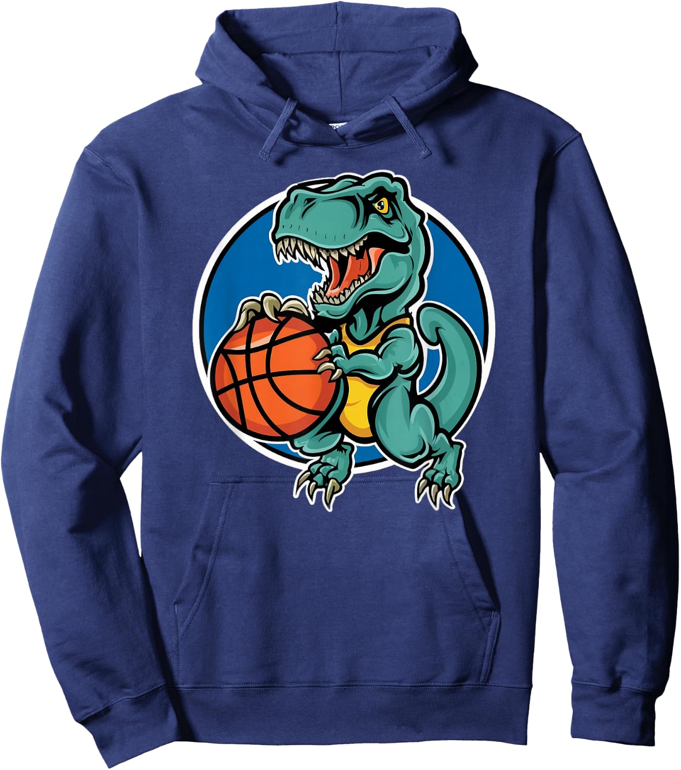 Slam Dunk T Rex Dinosaur Basketball Cartoon Hoodie - Hoodie | Navy