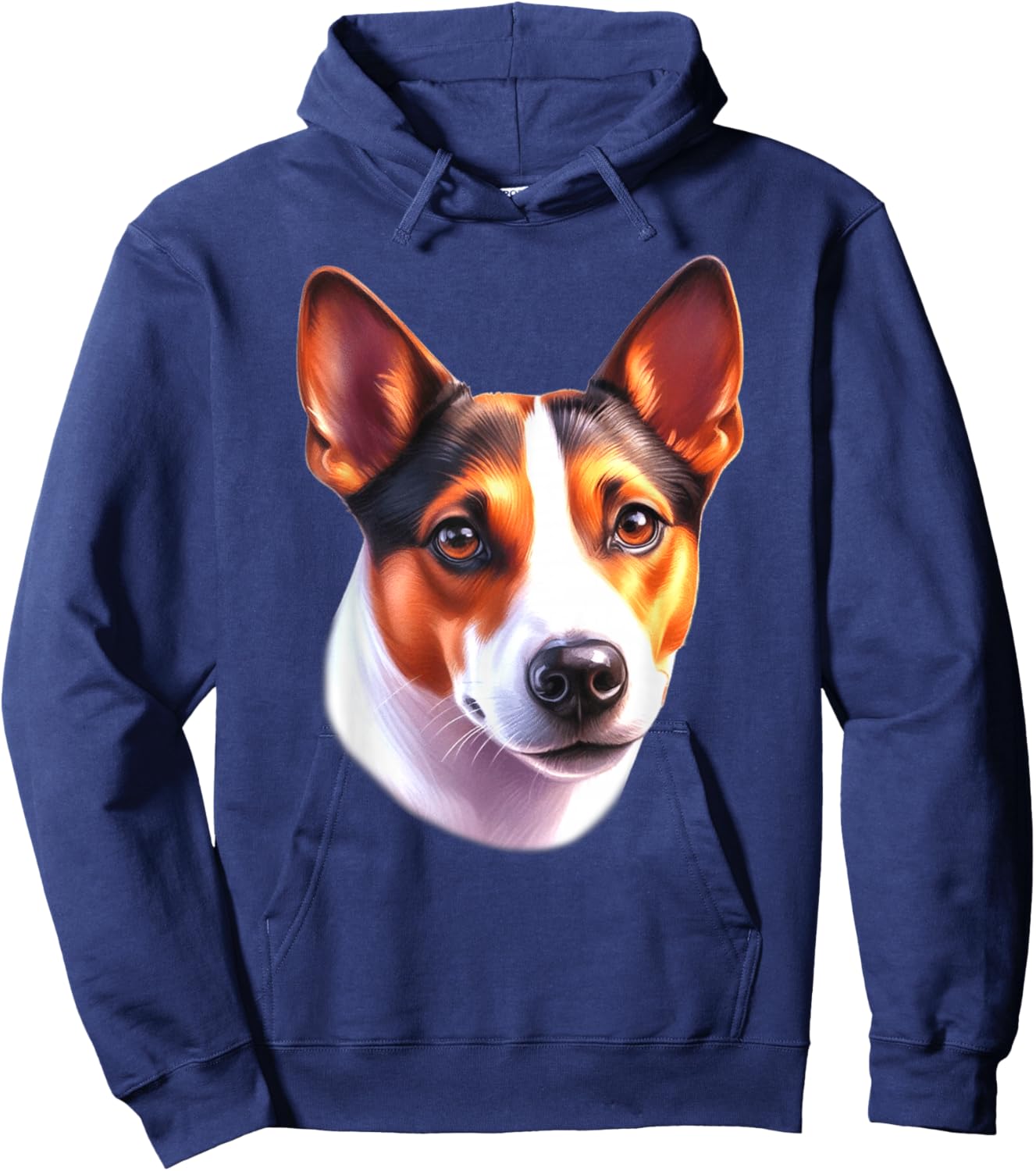 Basenji Dog Portrait Hoodie - Hoodie | Navy