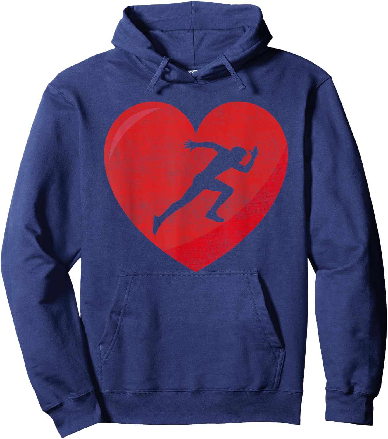 Heart Lover Running Gift Valentines Day Women Hoodie - Hoodie | Navy