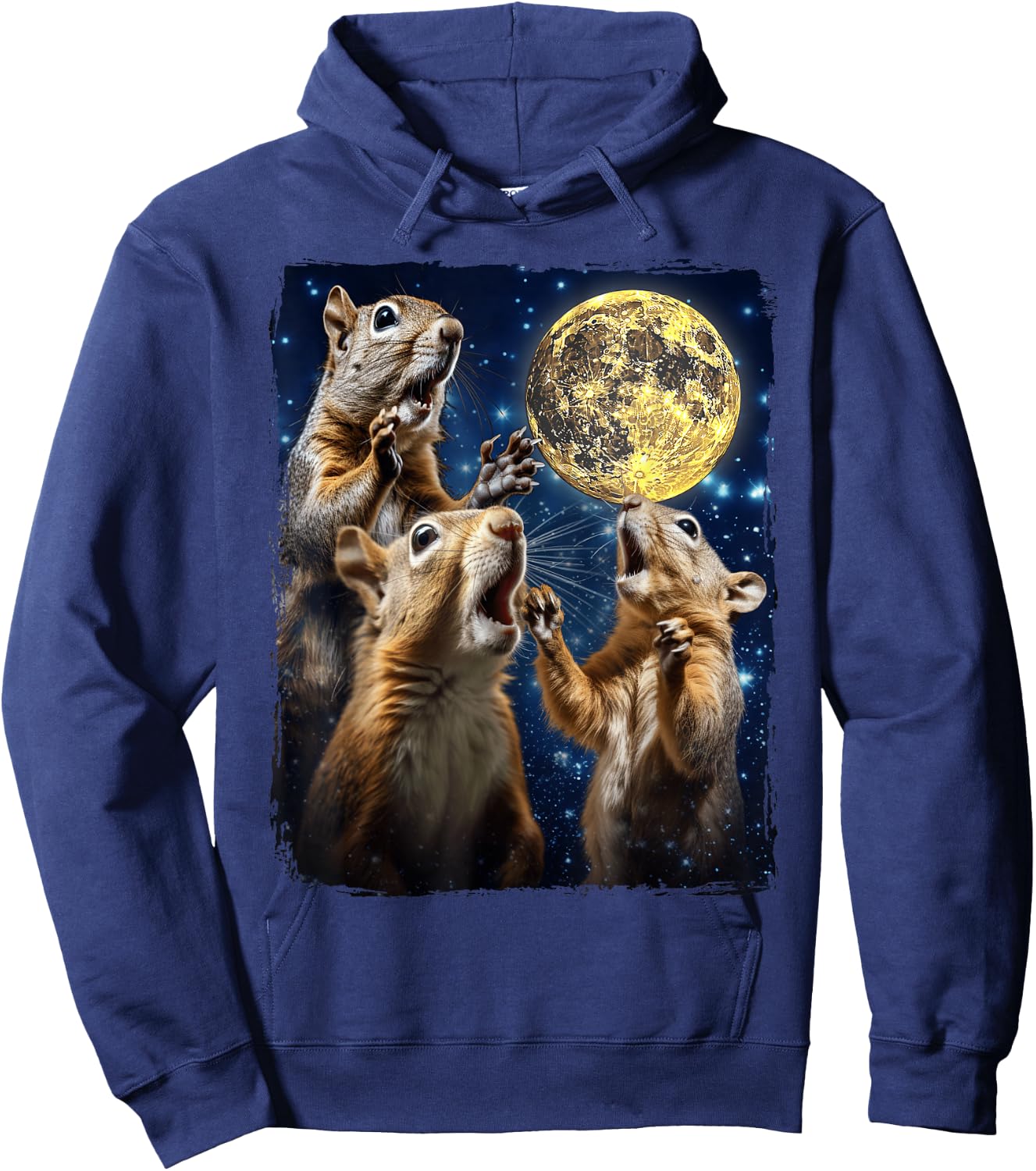 Squirrel Howling At Moon Hoodie - Hoodie | Navy