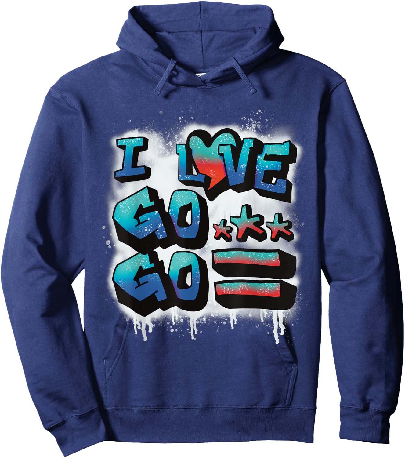 A Cool Graffiti I Love Go-Go Gift DC natives Hoodie - Hoodie | Navy