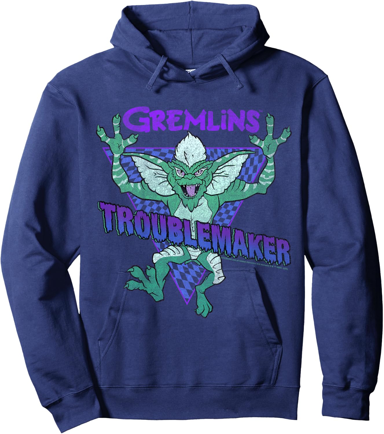 Kids Gremlins Stripe Troublemaker Portrait Hoodie - Hoodie | Navy
