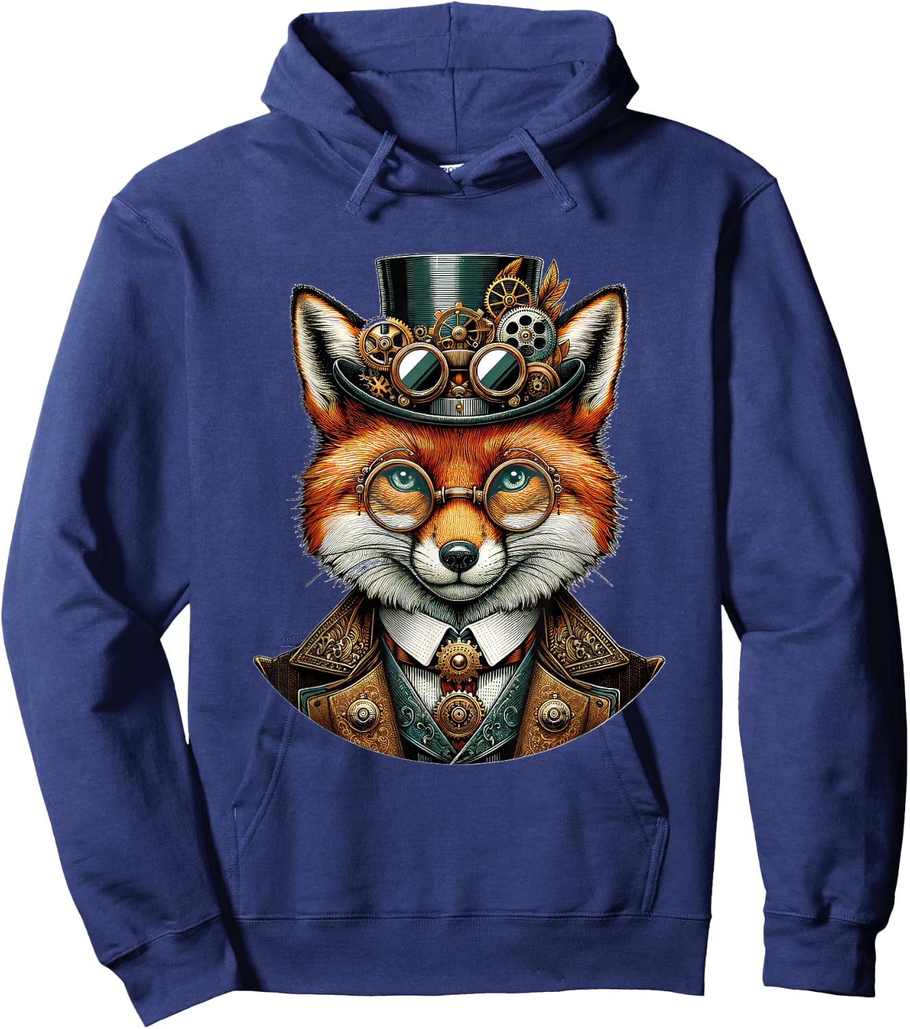 Steampunk Fox Women Men Kids Steampunk Fox Hoodie - Hoodie | Navy