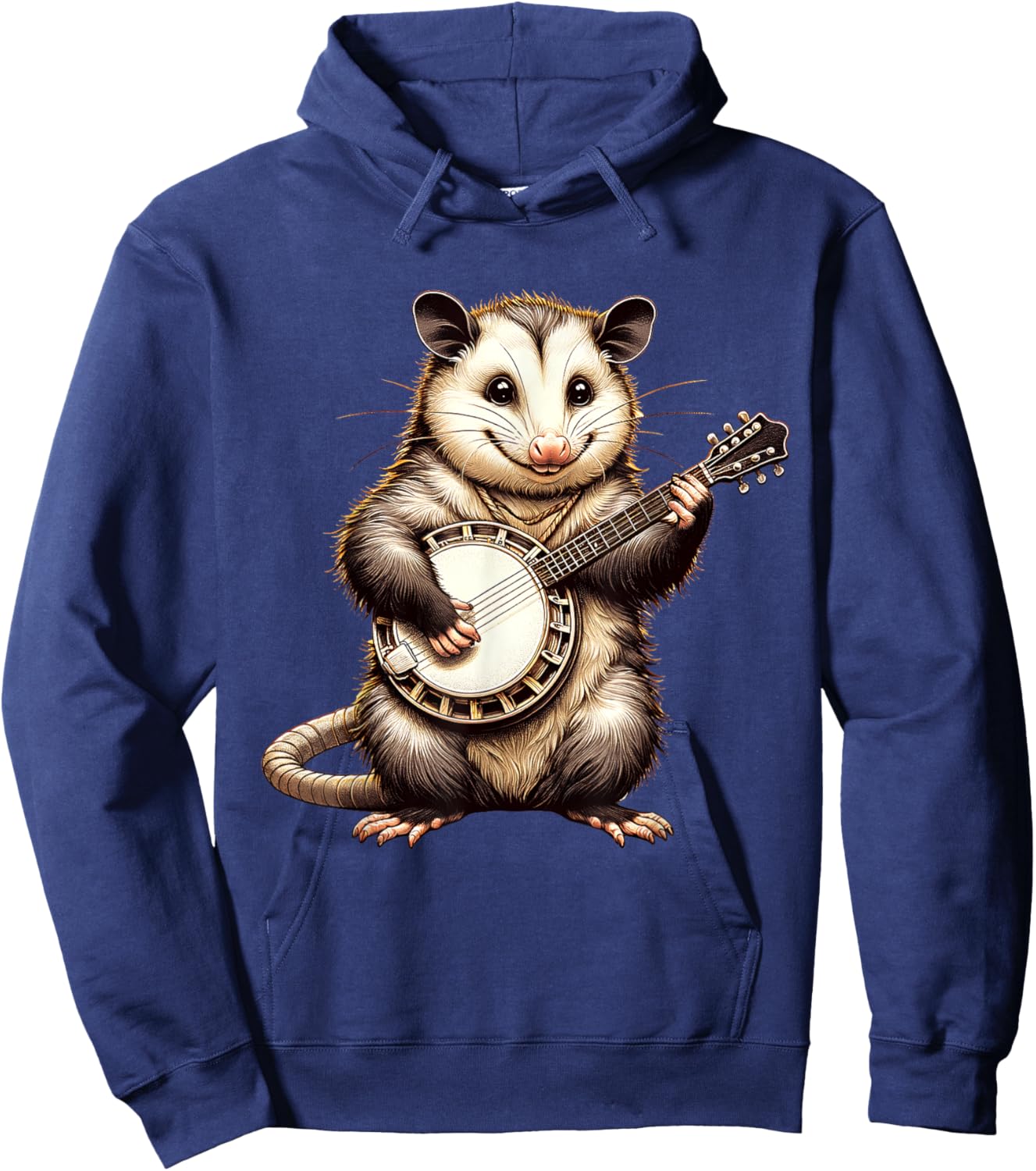 Possum Playing Banjo Opossum Guitar Music Hoodie - Hoodie | Navy