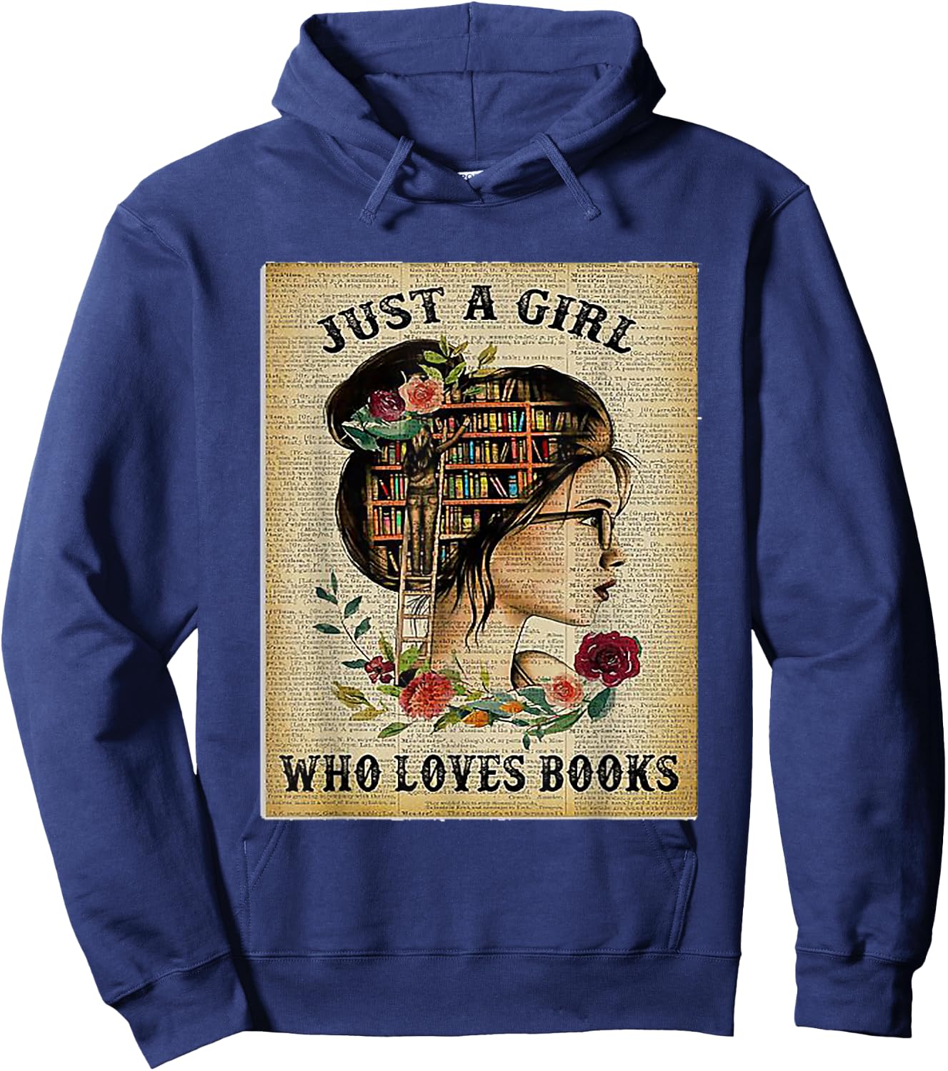 Only a girl who loves books Hoodie - Hoodie | Navy
