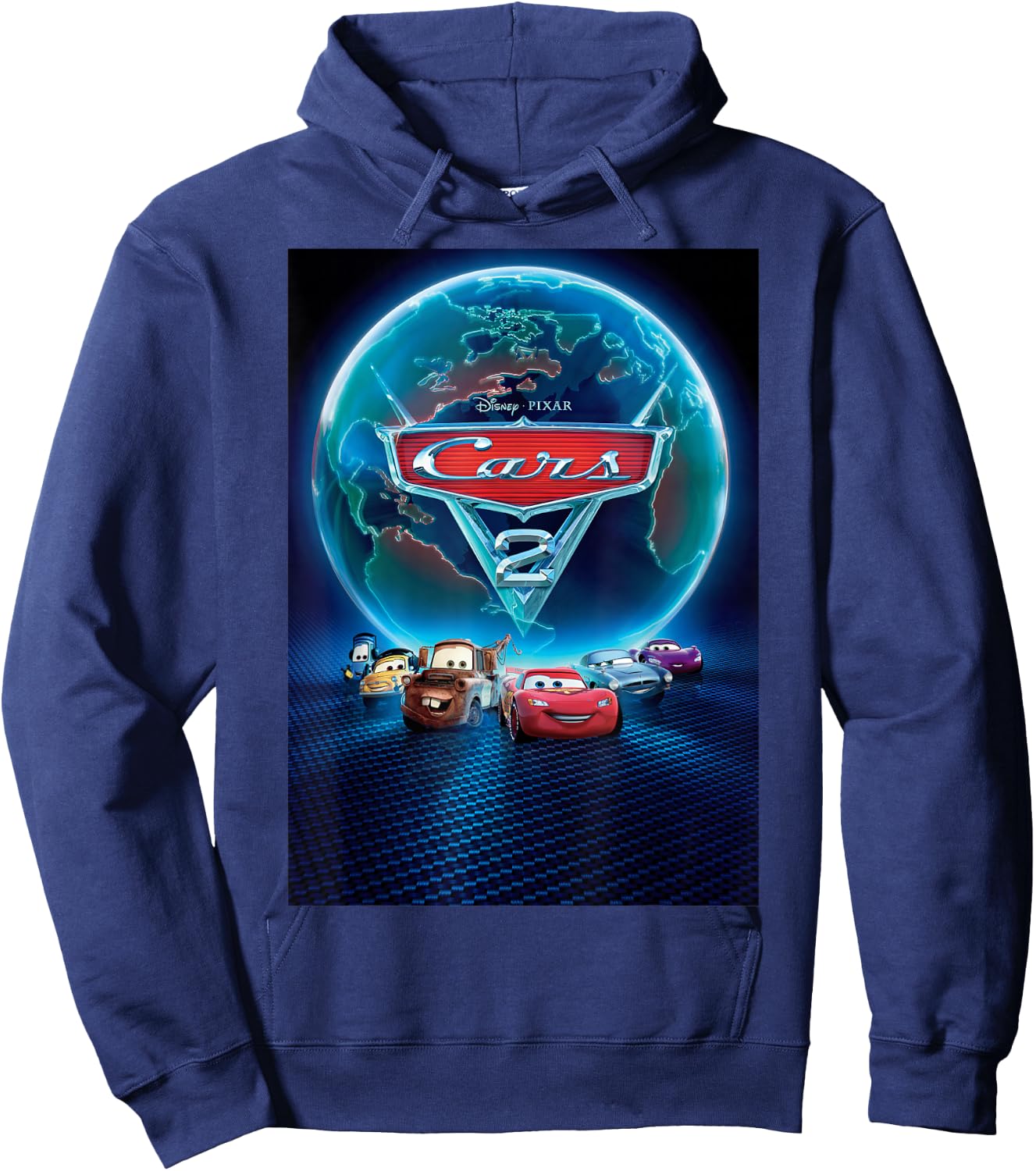 Disney Pixar Cars 2 Classic Movie Poster Hoodie - Hoodie | Navy