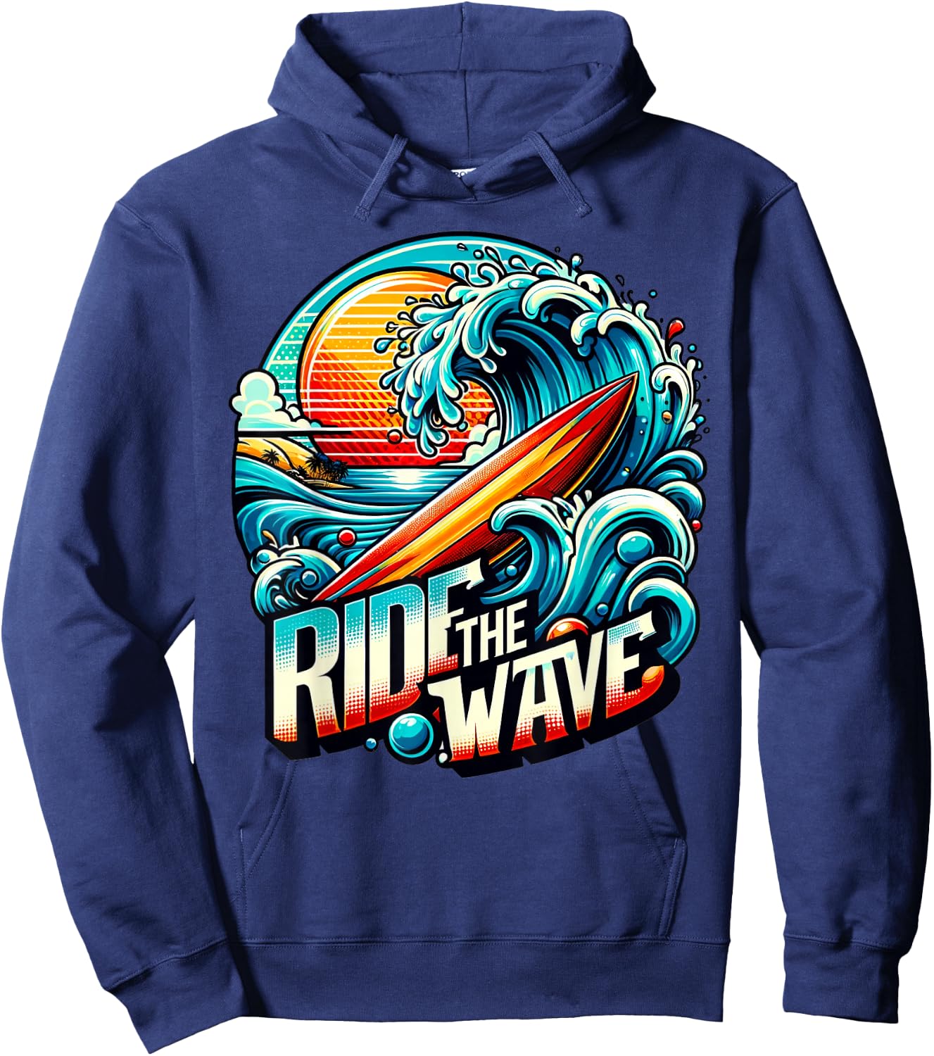 Ride The Wave - Surfing Hoodie - Hoodie | Navy