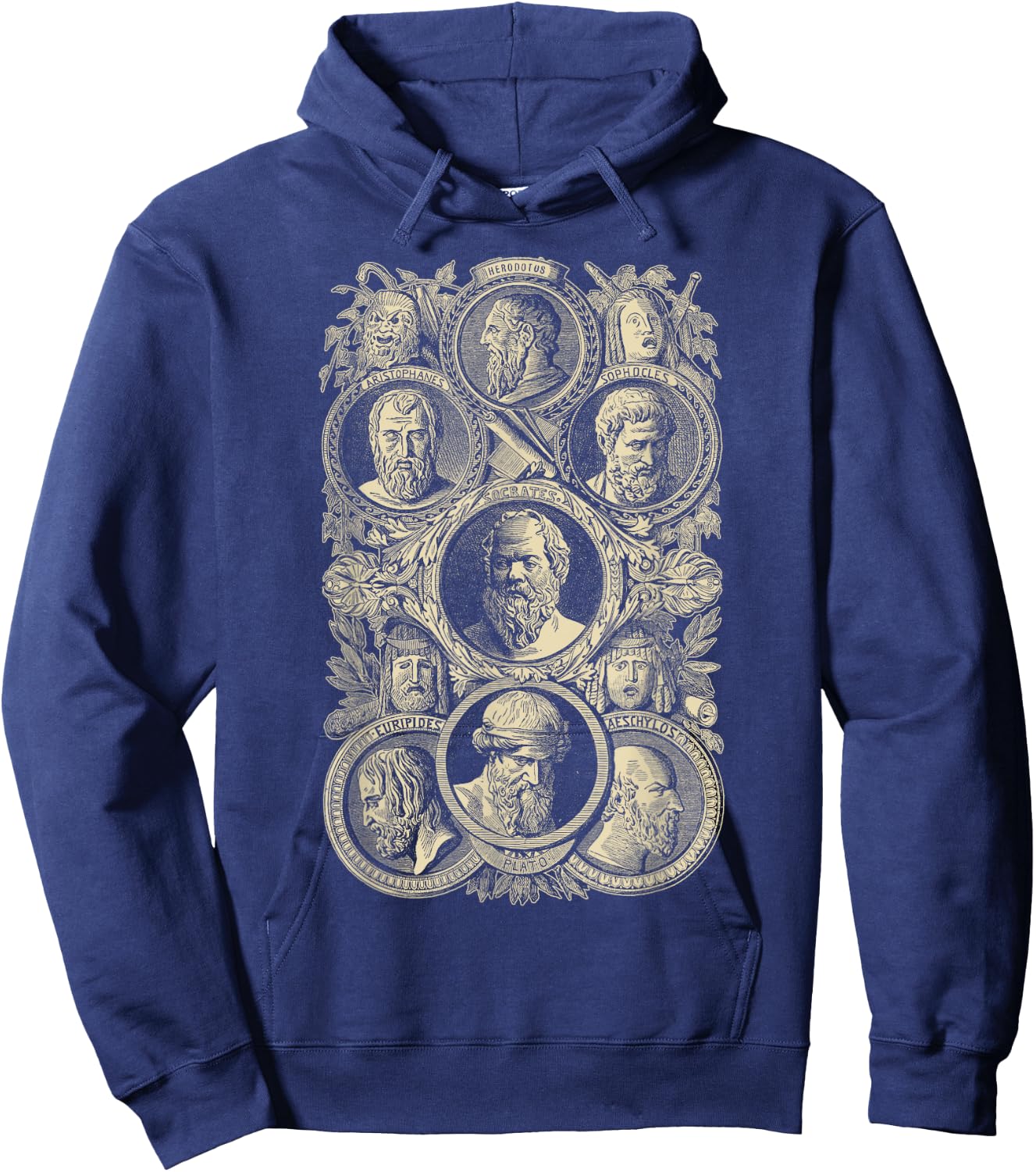 Plato Greek Philosophers Socrates Philosophy Hoodie - Hoodie | Navy