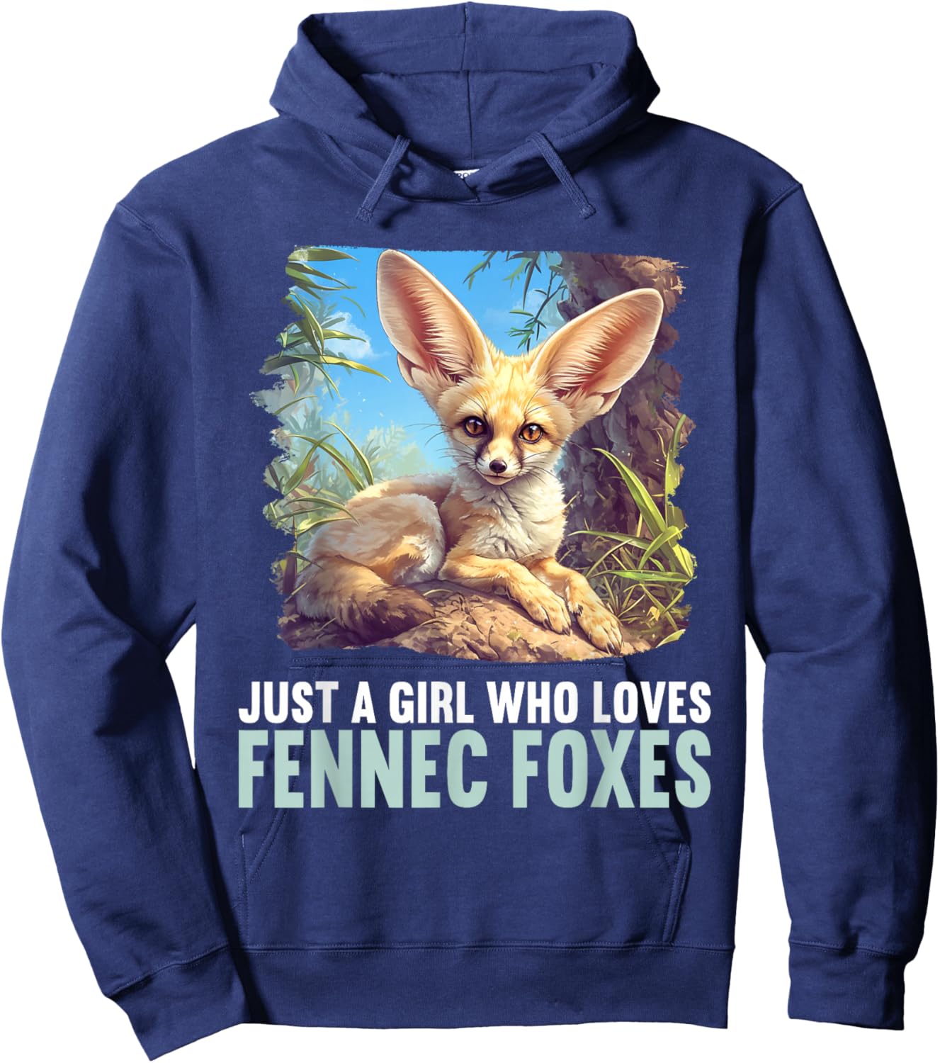 Just a Girl who loves Fennec Foxes Fennec Fox Hoodie - Hoodie | Navy