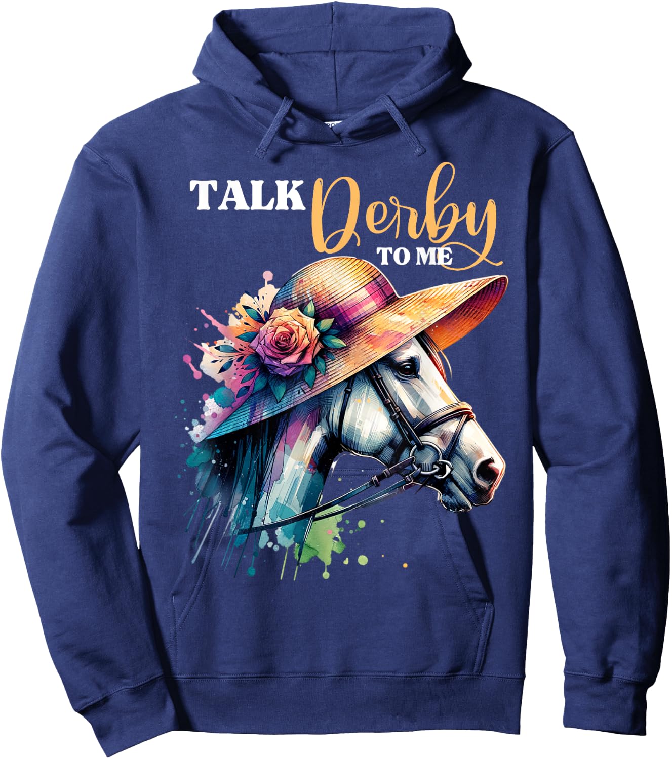 Talk Derby To Me Funny Racing Horse Hoodie - Hoodie | Navy