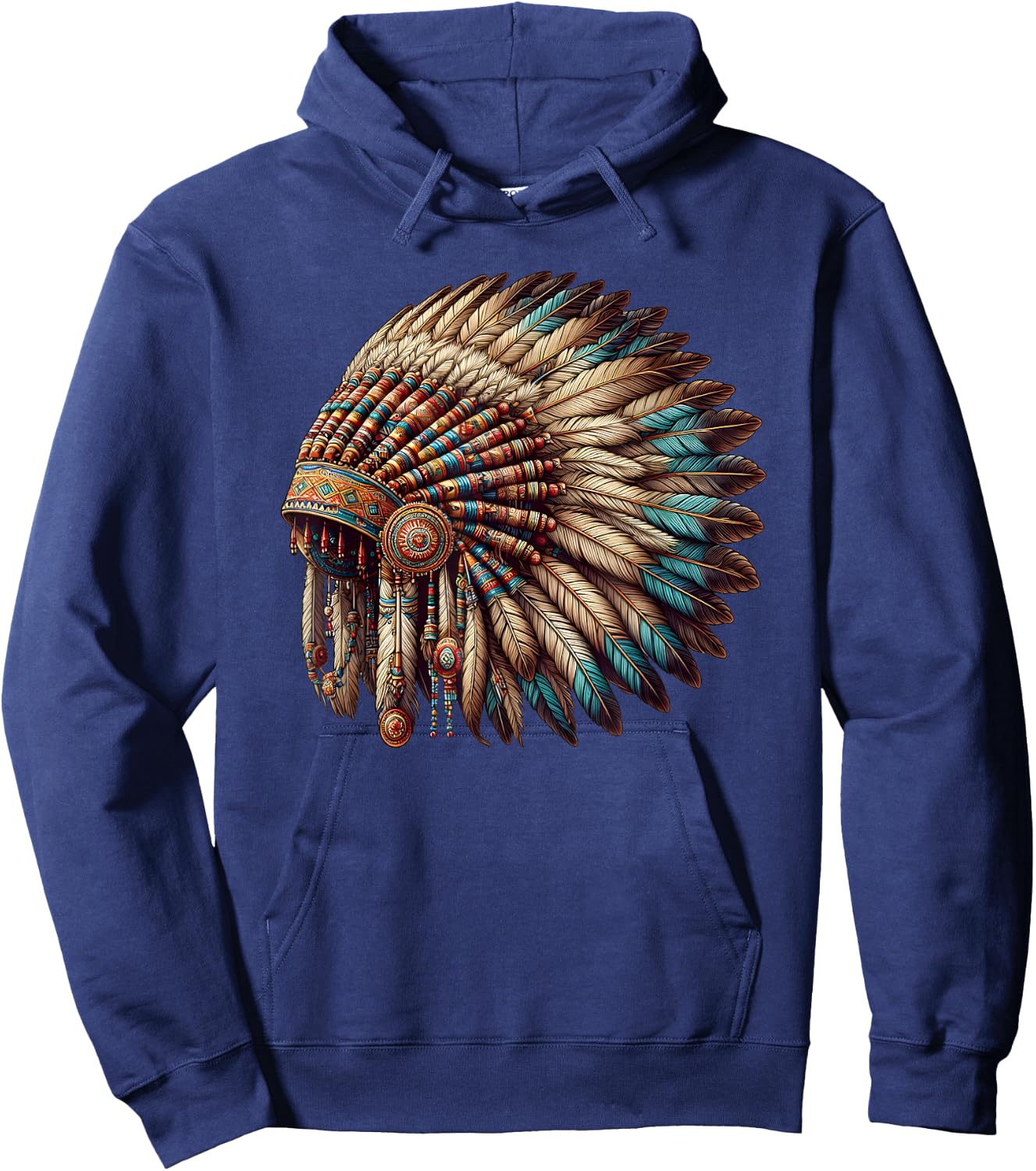 War Bonnet Native American Chief Hoodie - Hoodie | Navy