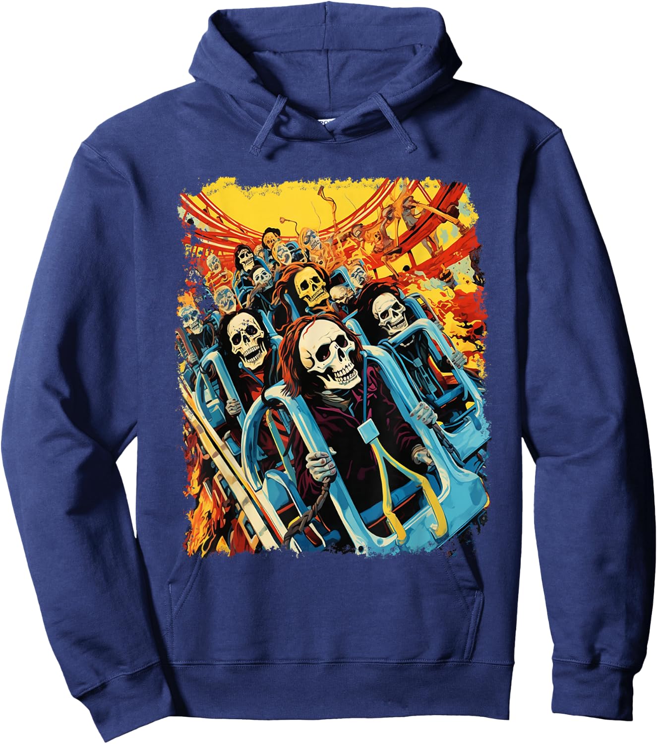 Skeleton Roller Coaster Hoodie - Hoodie | Navy
