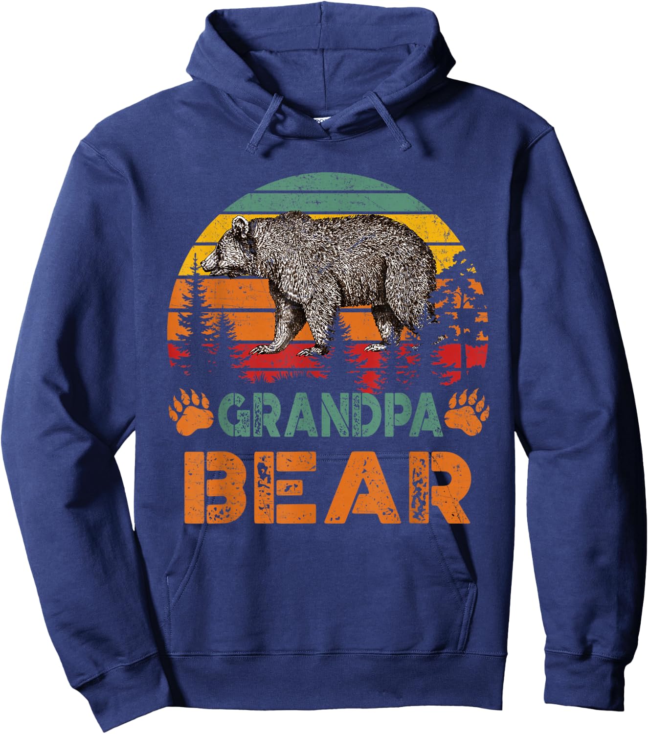 Vintage Grandpa Bear Funny Fathers Day Hoodie - Hoodie | Navy