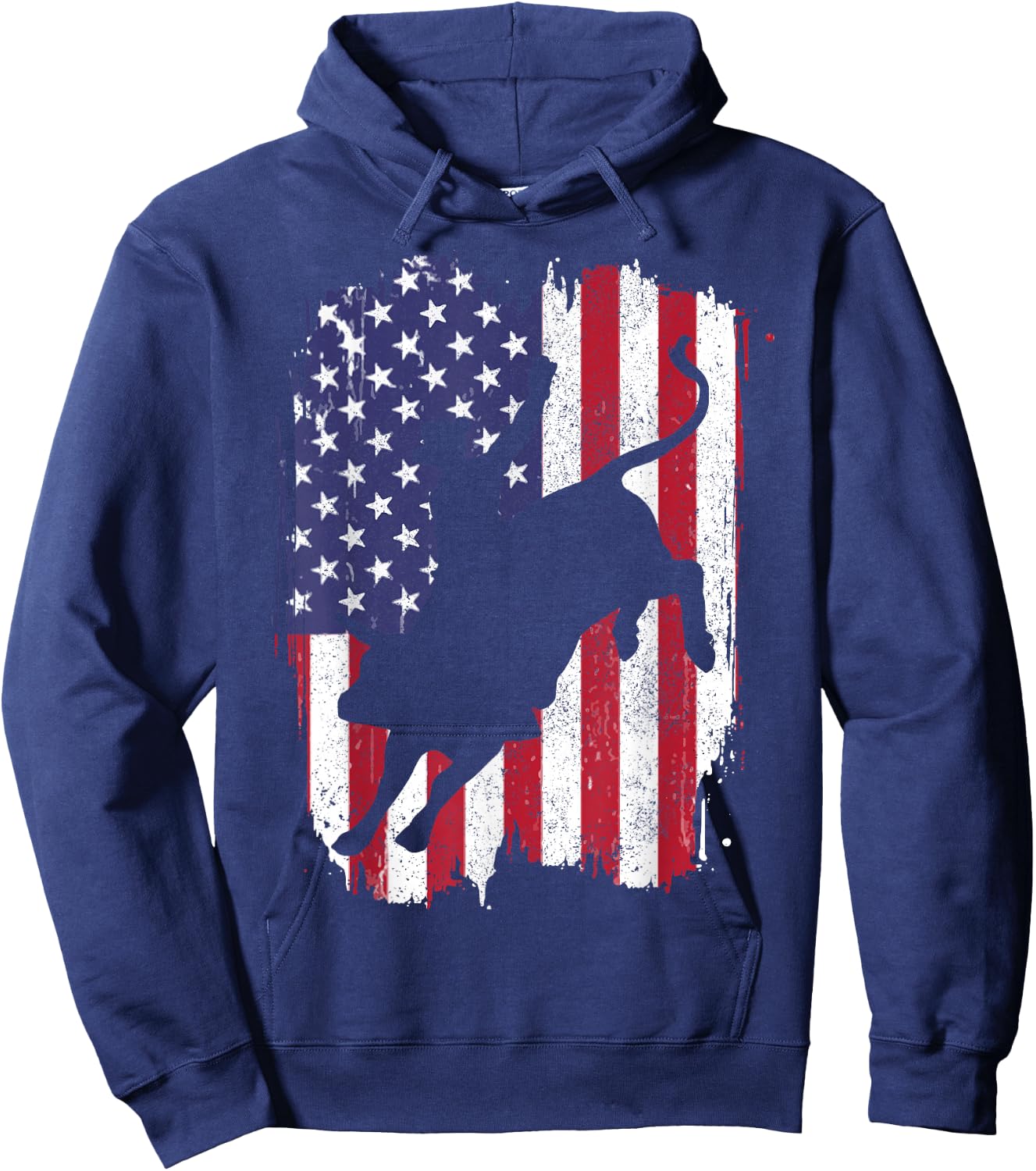BullRiding American Flag Rodeo Patriotic Hoodie - Hoodie | Navy