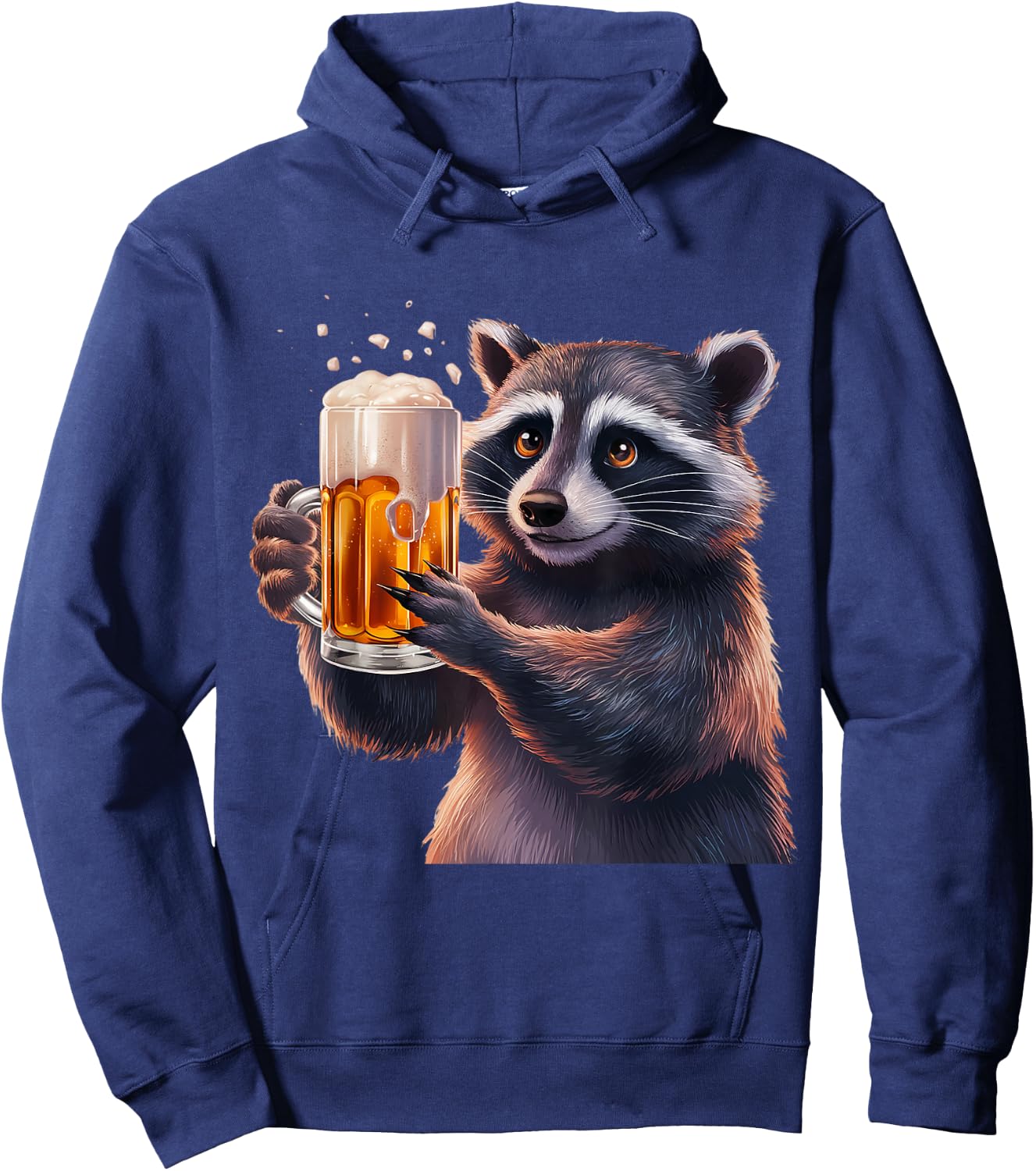 Raccoon & Beer Hoodie - Hoodie | Navy