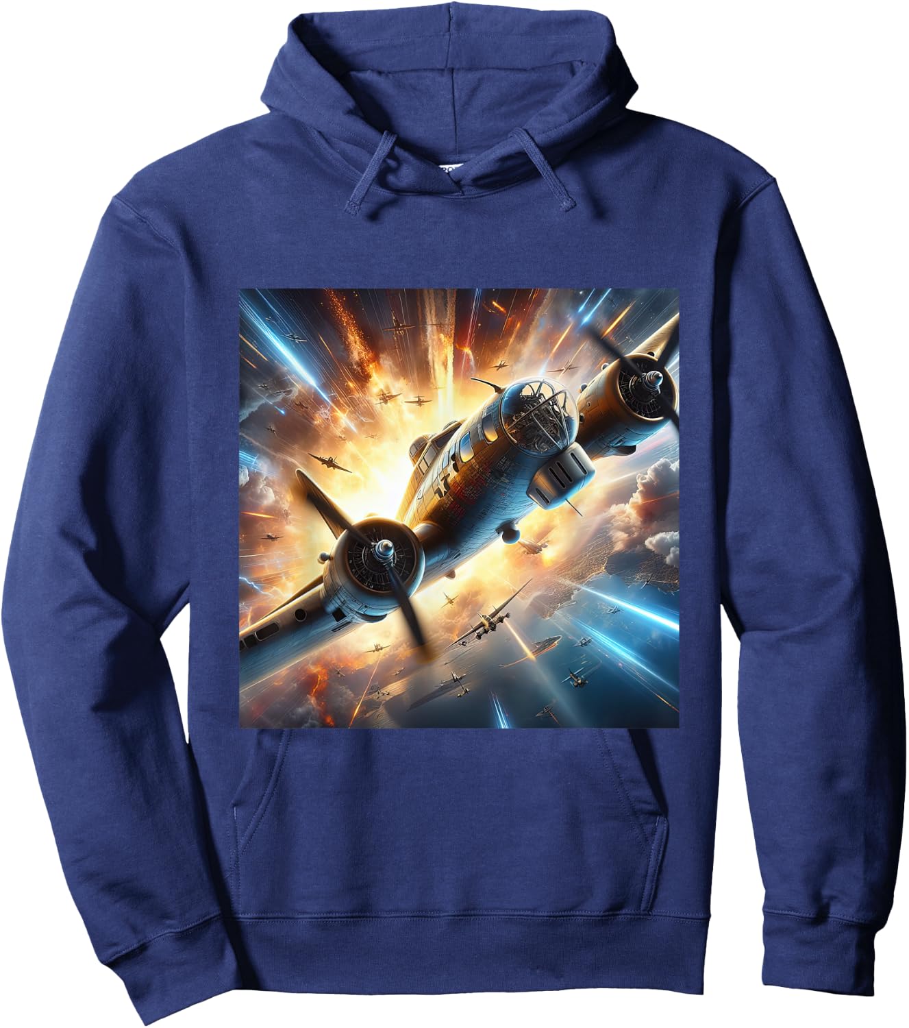 B-17 Flying Fortress WWII B17 USA Warplane Hoodie - Hoodie | Navy