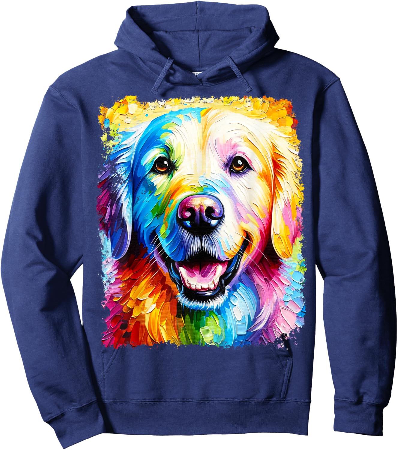 Golden Retriever Rainbow Hoodie - Hoodie | Navy