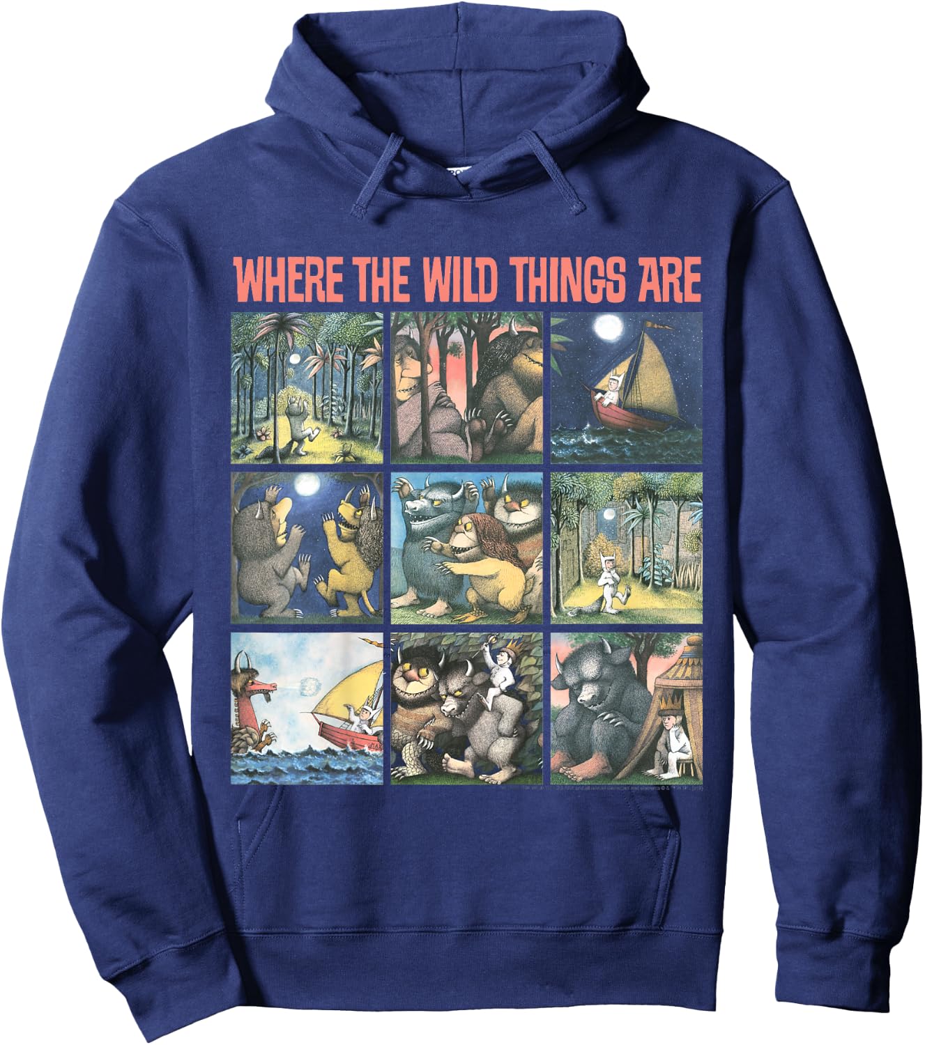 Kids Where The Wild Things are Story Panels Hoodie - Hoodie | Navy