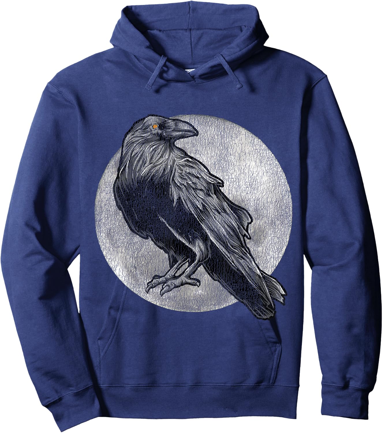 Full Moon Raven Bird Gift Scary Crow Hoodie - Hoodie | Navy