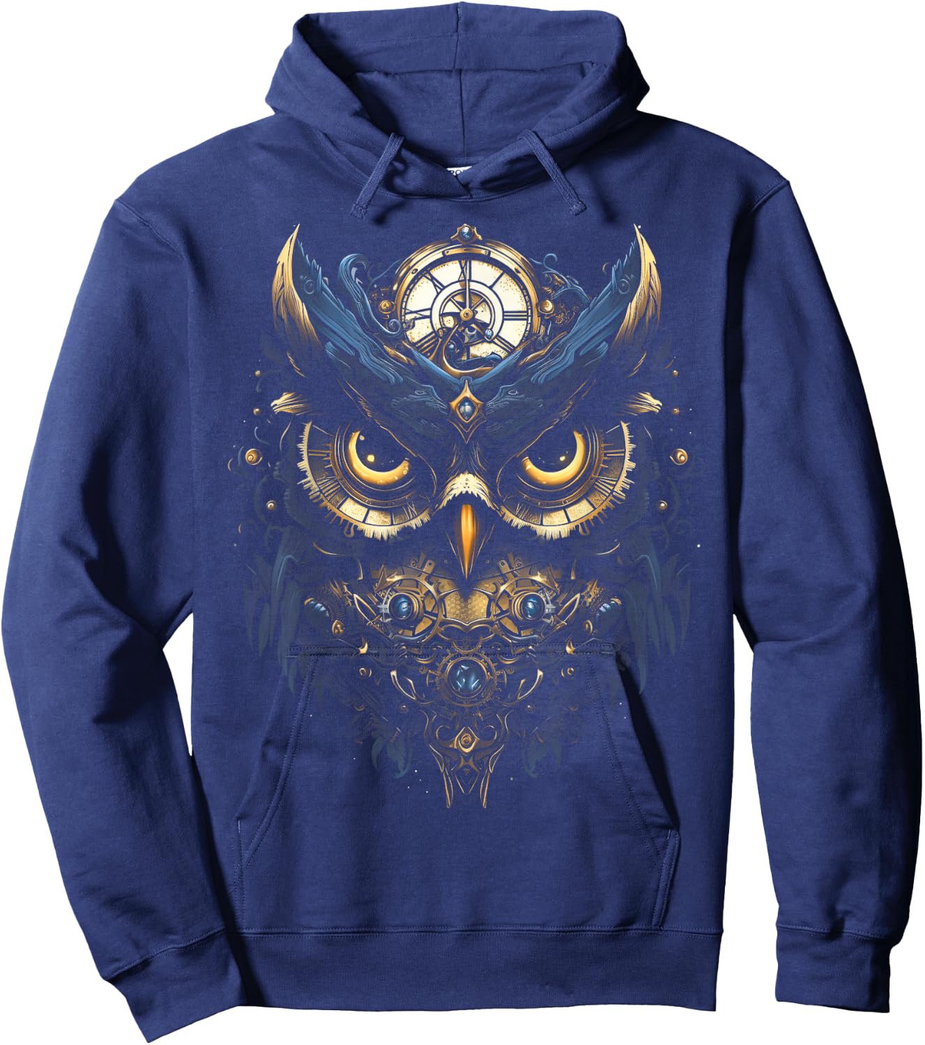 Steampunk Mechanical owl Victorian Bird Hoodie - Hoodie | Navy