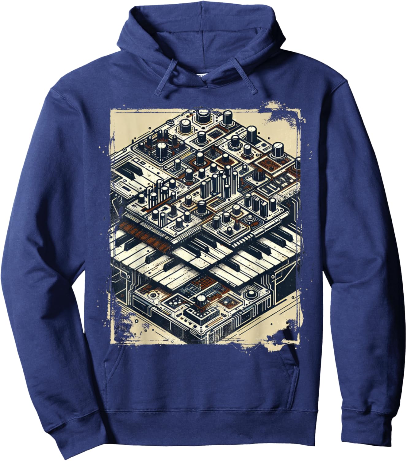 Cool Synthesizer 80s Vintage Hoodie - Hoodie | Navy
