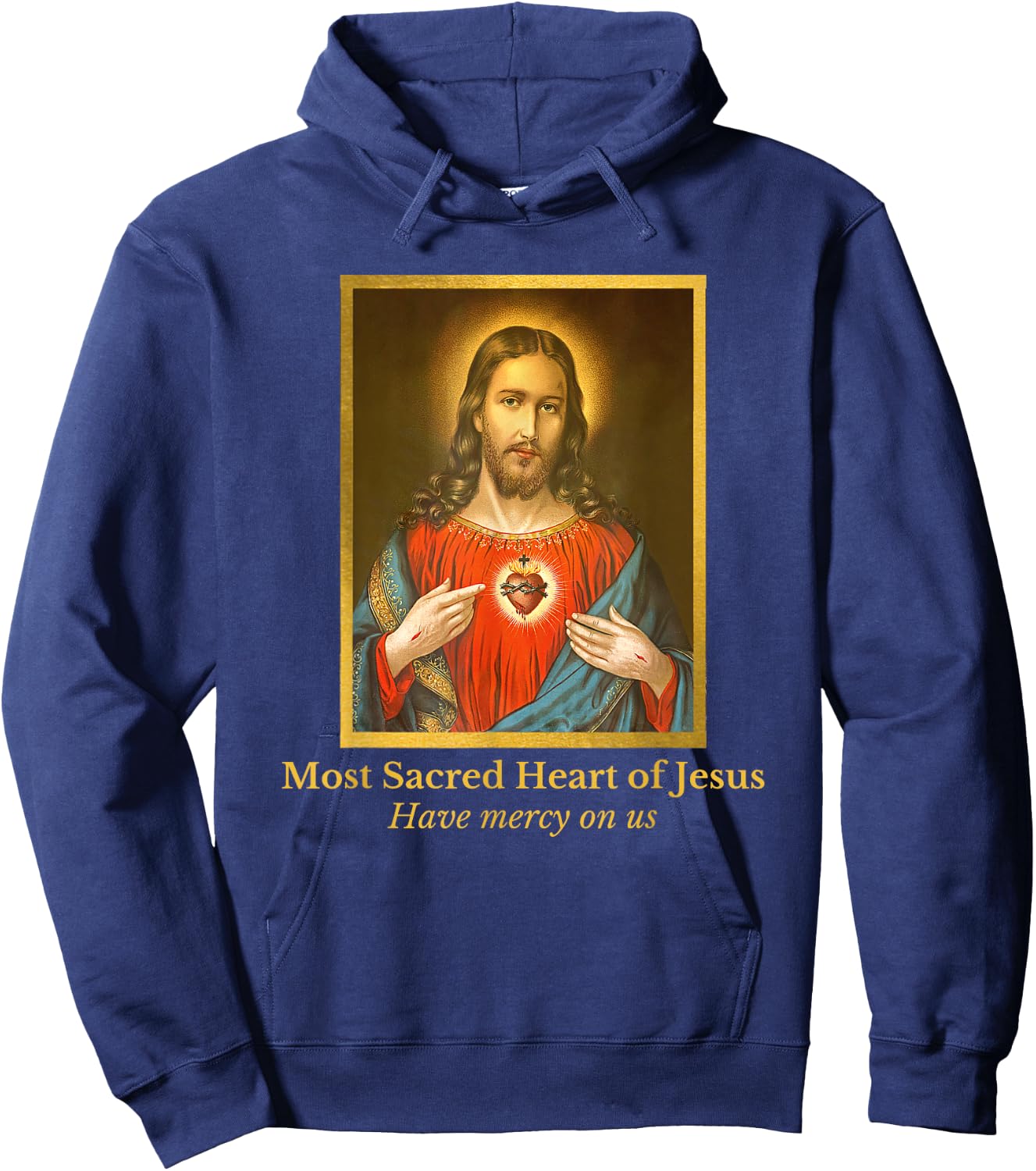 Heart of Jesus Catholic Quote Hoodie - Hoodie | Navy