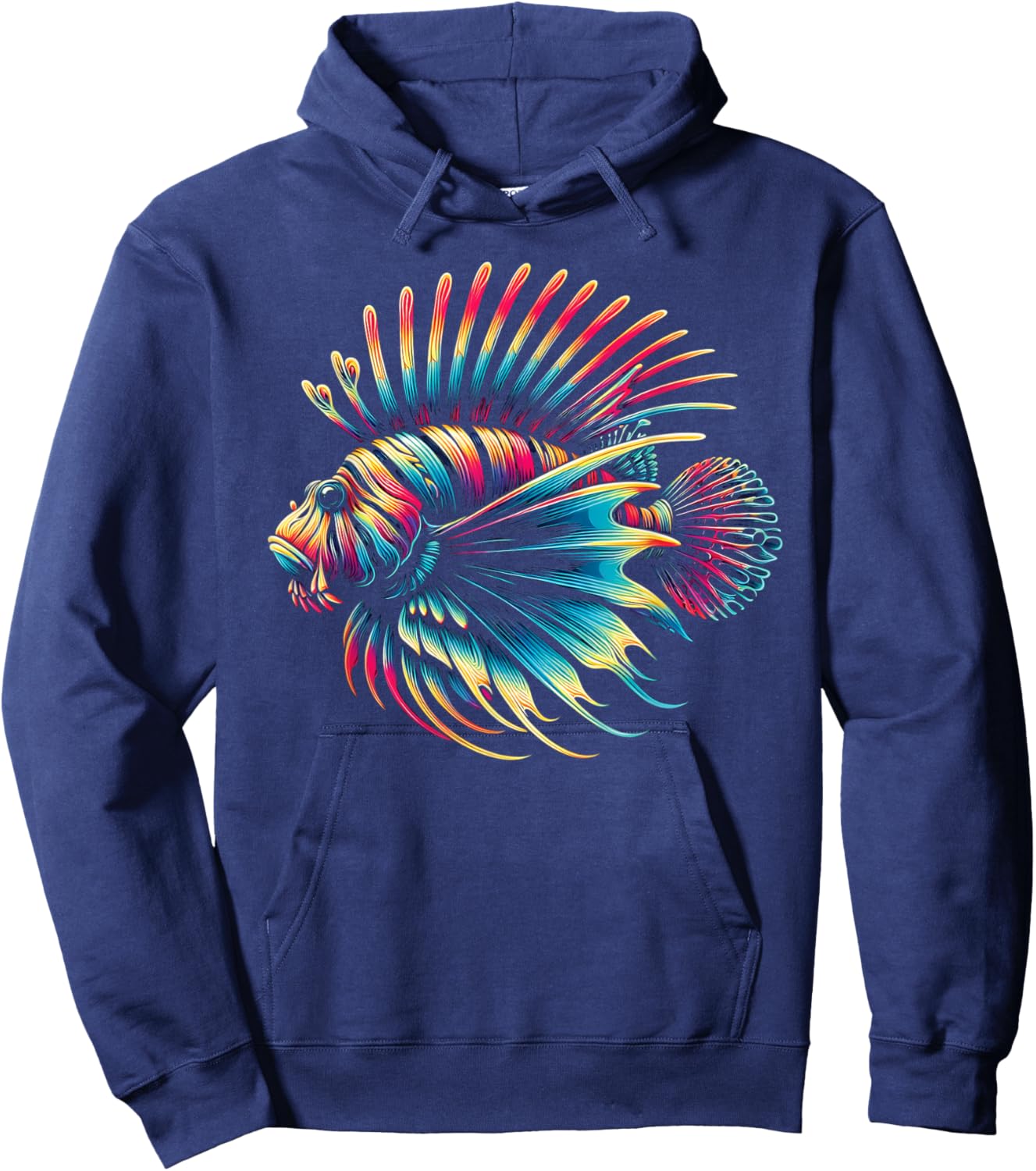 Lionfish Watercolor Art Lion Fish Lover Hoodie - Hoodie | Navy