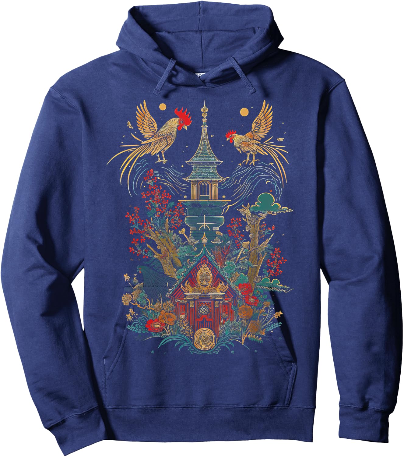 Baba Yaga Russian Folklore Chicken Cabin Design Hoodie - Hoodie | Navy