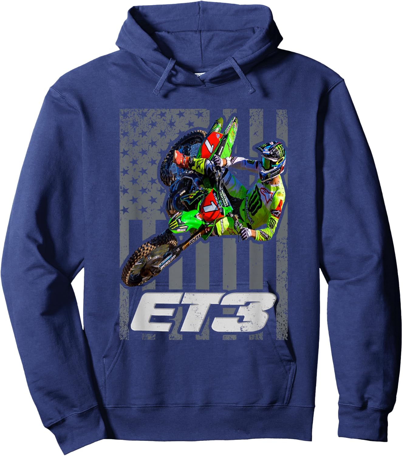 ET3 TOMAC USA Flag 450SX Motocross ET1 Hoodie - Hoodie | Navy