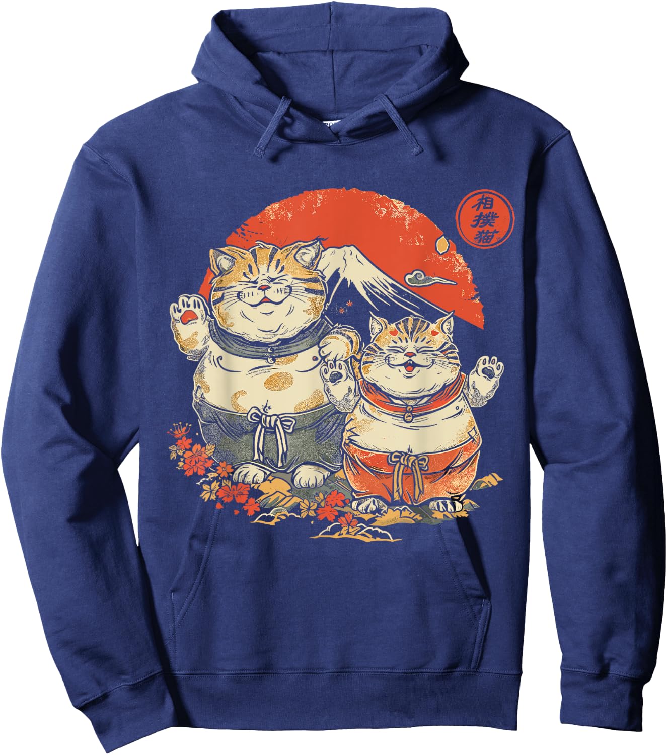 Japanese Sumo Cats Men Women Kids Hoodie - Hoodie | Navy