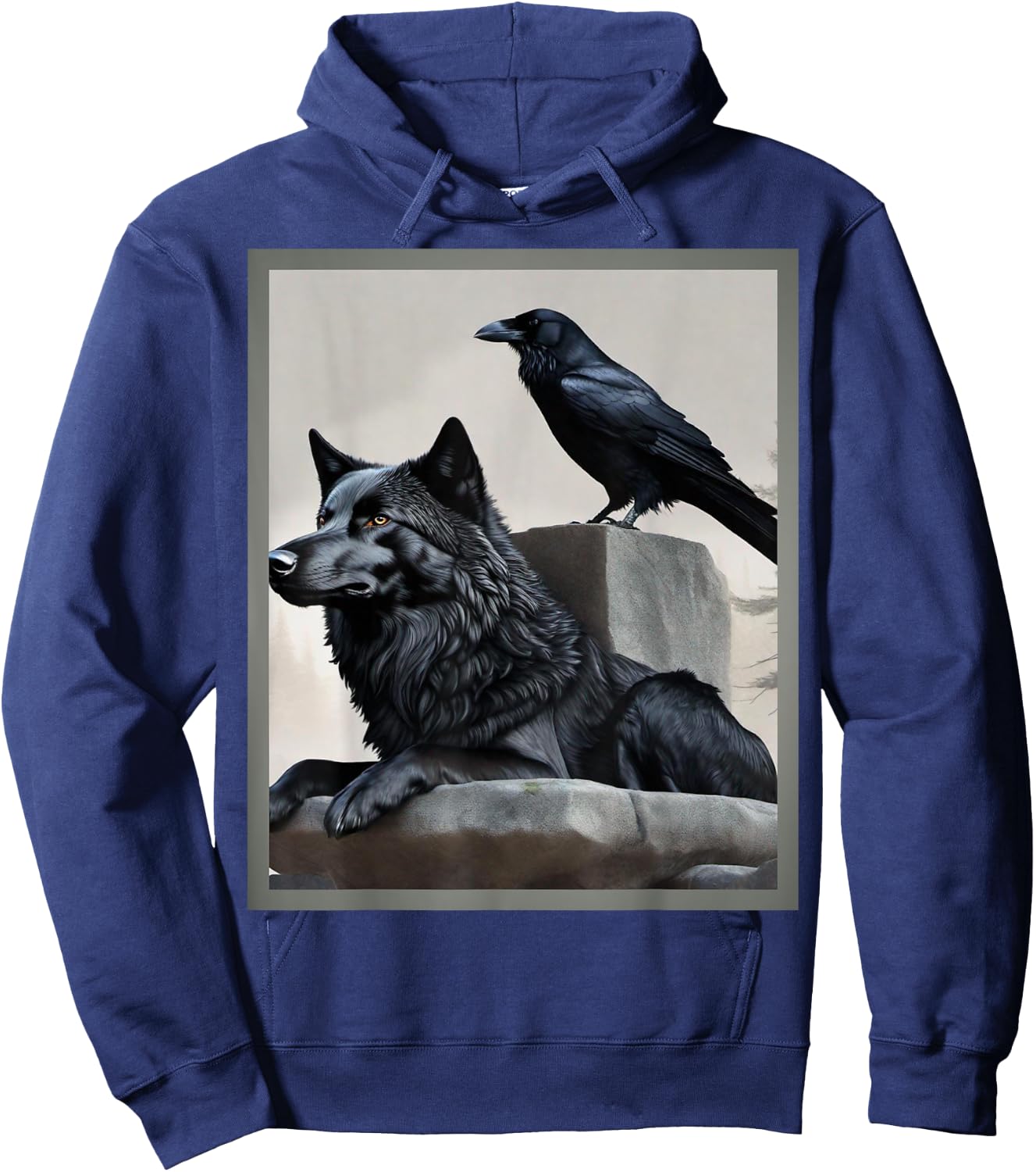 Stoic, wolf and crow Hoodie - Hoodie | Navy