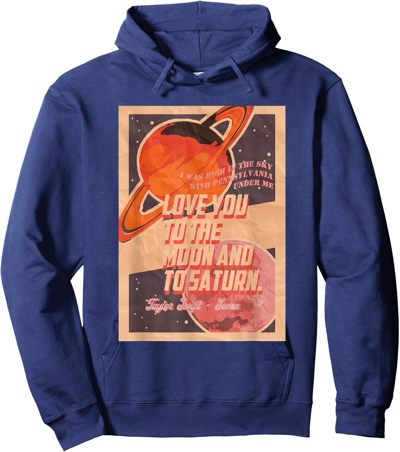 Love You to the Moon and to Saturn Hoodie - Hoodie | Navy