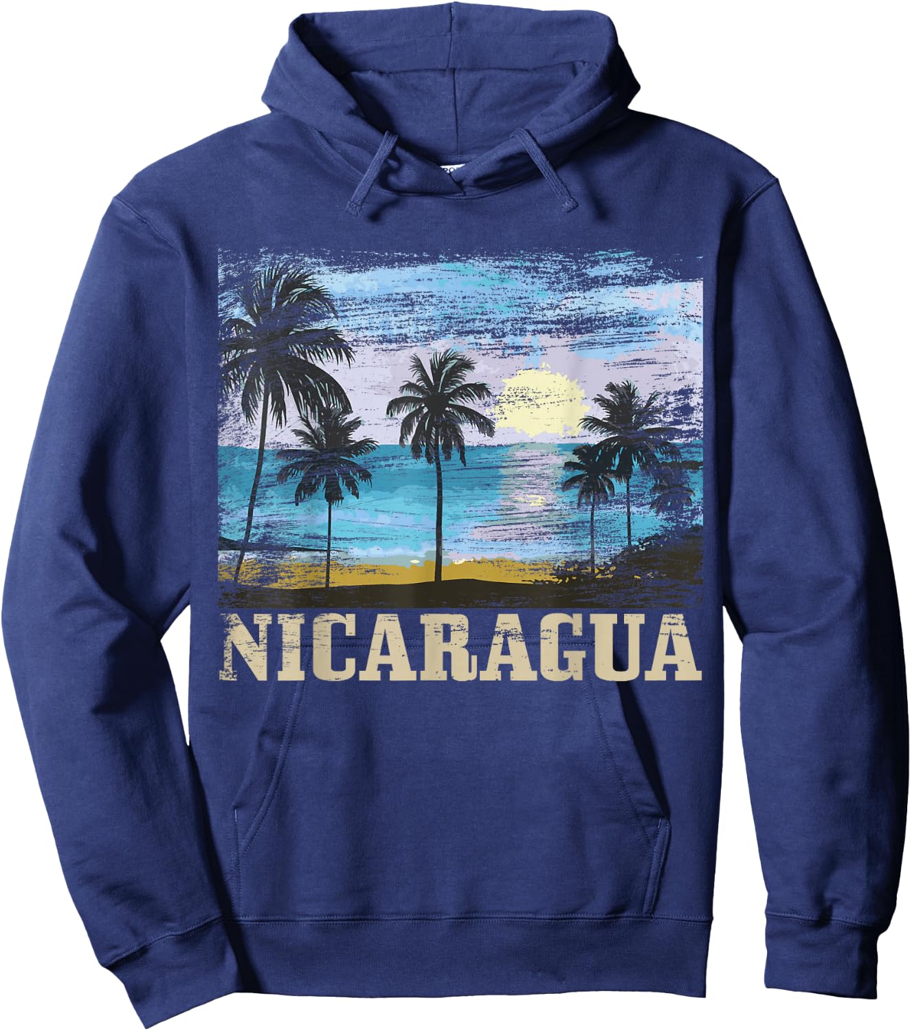 Nicaragua Vintage Surfer Beach Souvenir Nica Hoodie - Hoodie | Navy