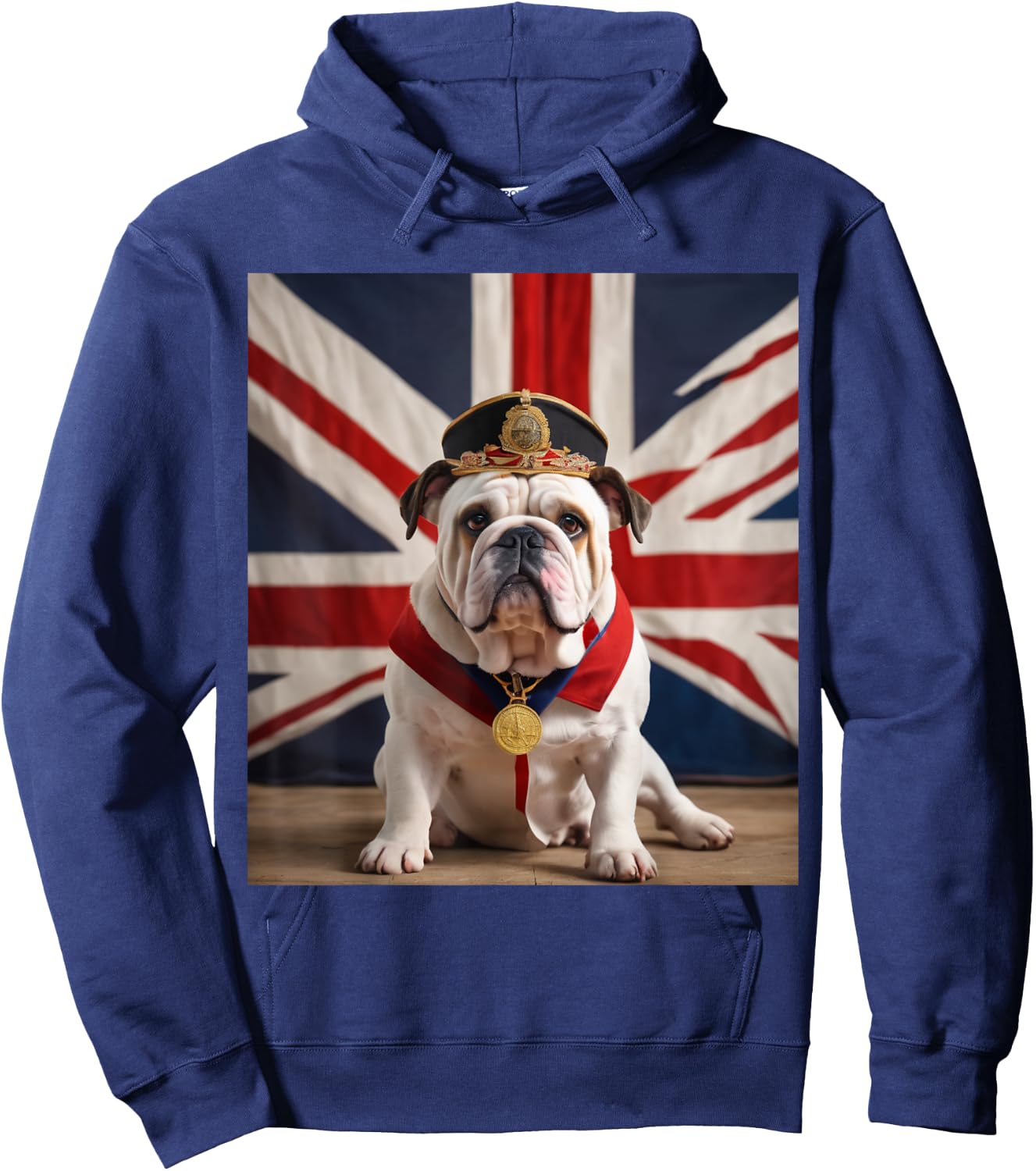 British Bulldog Patriotic Union Jack Men Hoodie - Hoodie | Navy