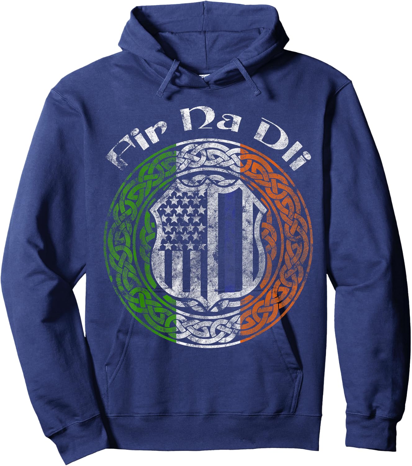 Thin Blue Line Shirt Fir Na Dli Irish Police Hoodie - Hoodie | Navy
