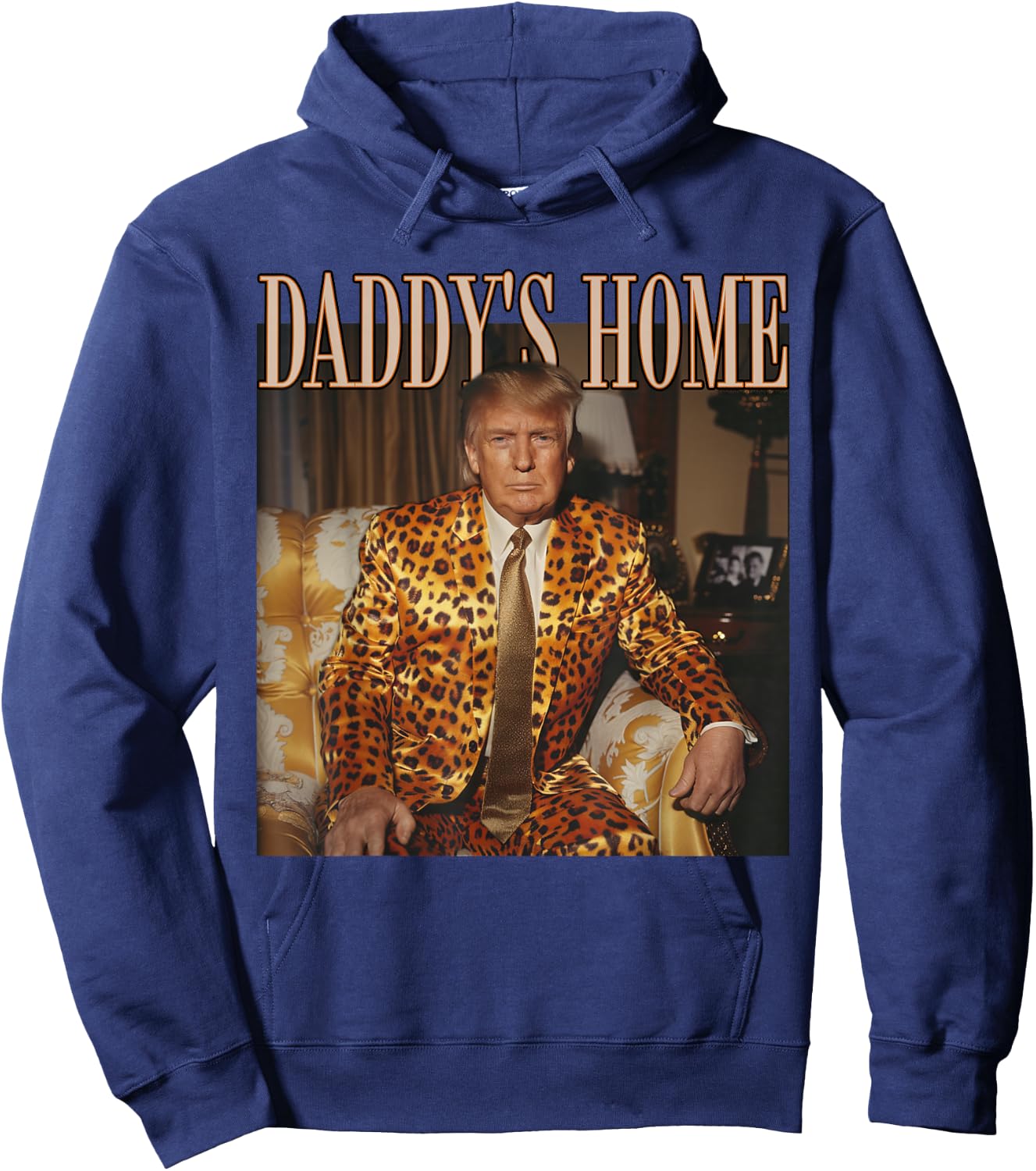 Funny Trump Leopard Daddy's Home, Trump 2024 Hoodie - Hoodie | Navy