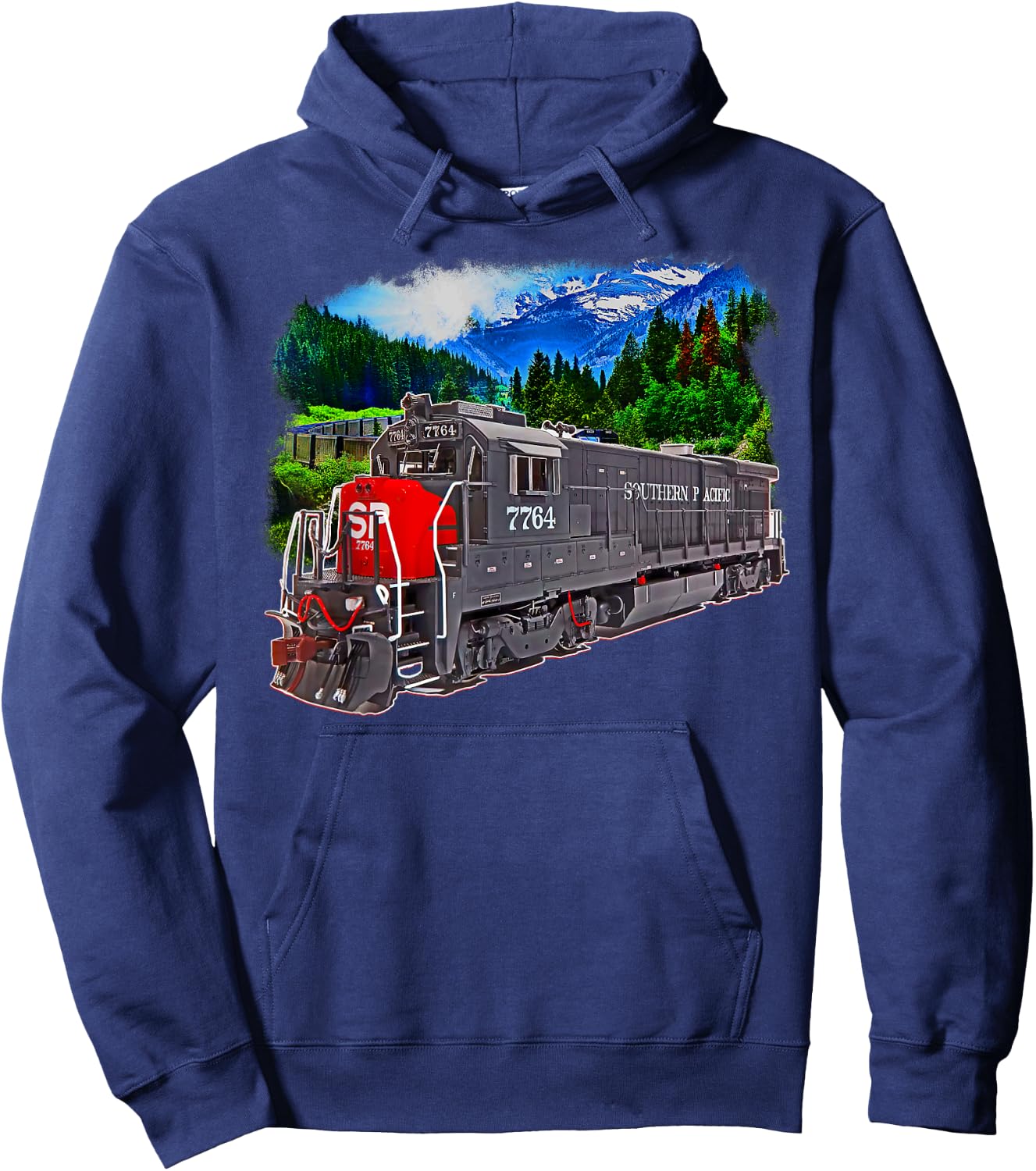 Southern Pacific Engine Train Hoodie - Hoodie | Navy