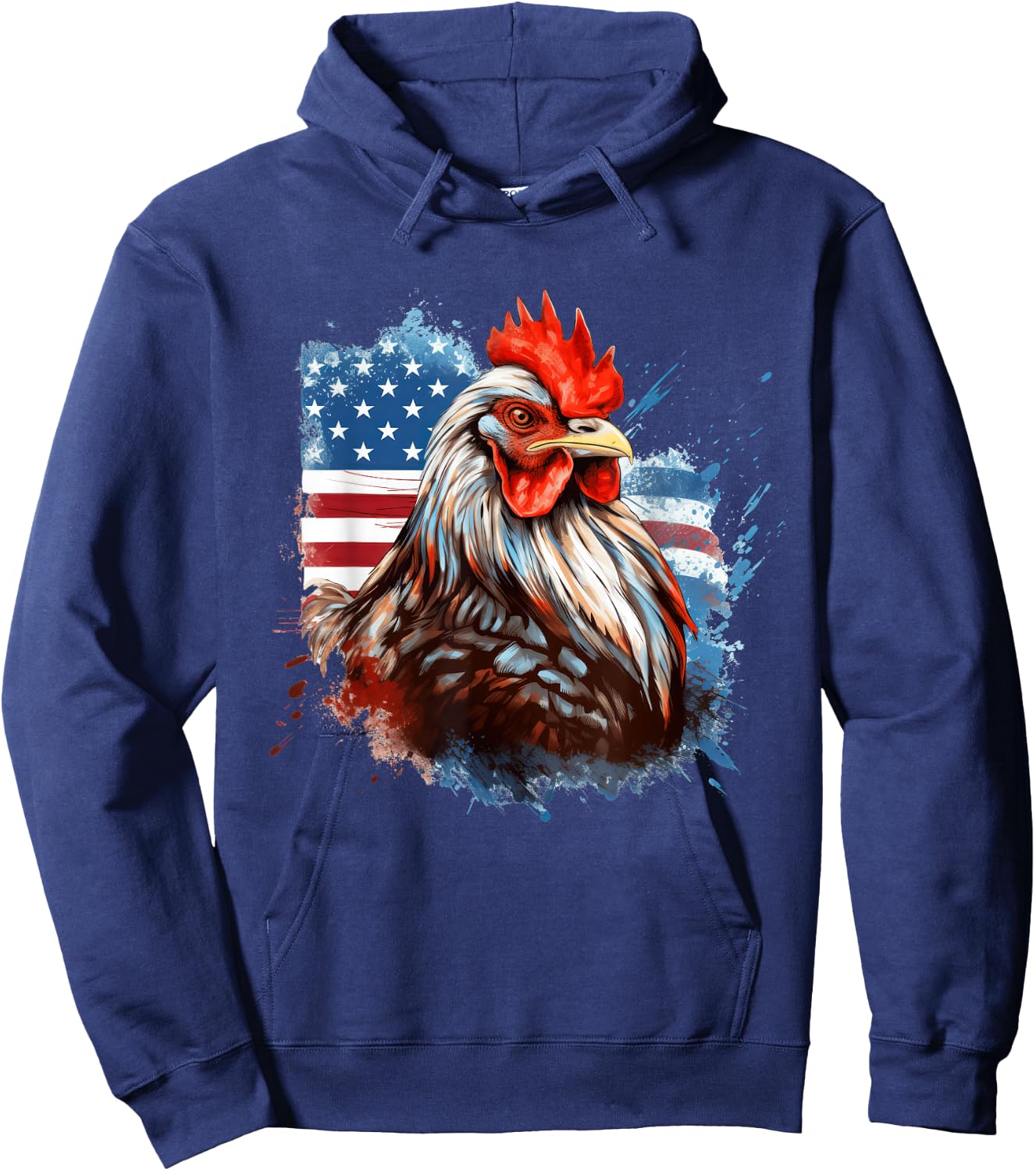 Chicken American Flag Hoodie - Hoodie | Navy