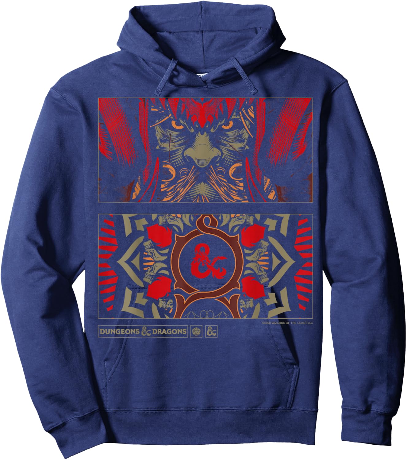 Dungeons & Dragons Handbook Cover Art Panels Hoodie - Hoodie | Navy