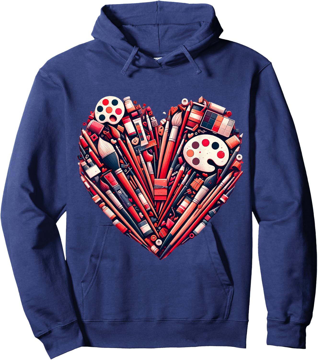 Art Teacher Valentine Heart Hoodie - Hoodie | Navy