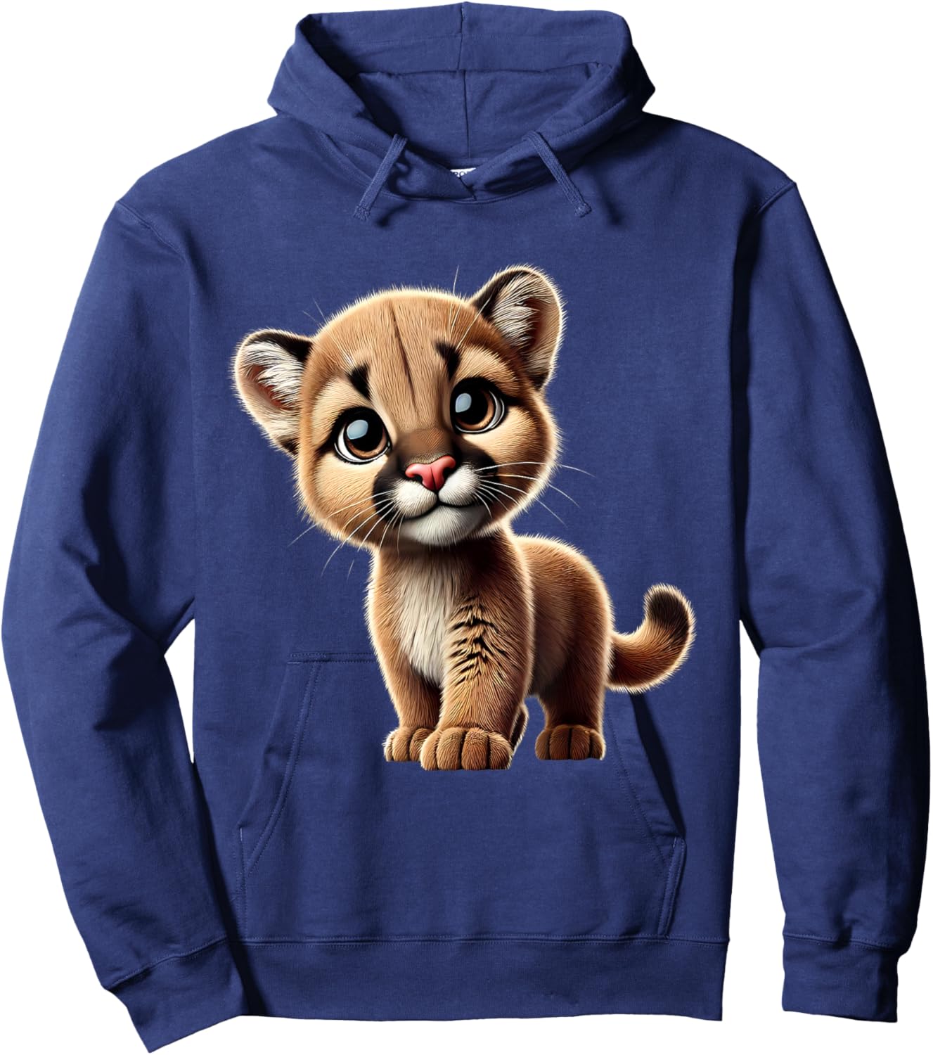 Cute Cougar Cub Adorable Wildlife Art Hoodie - Hoodie | Navy
