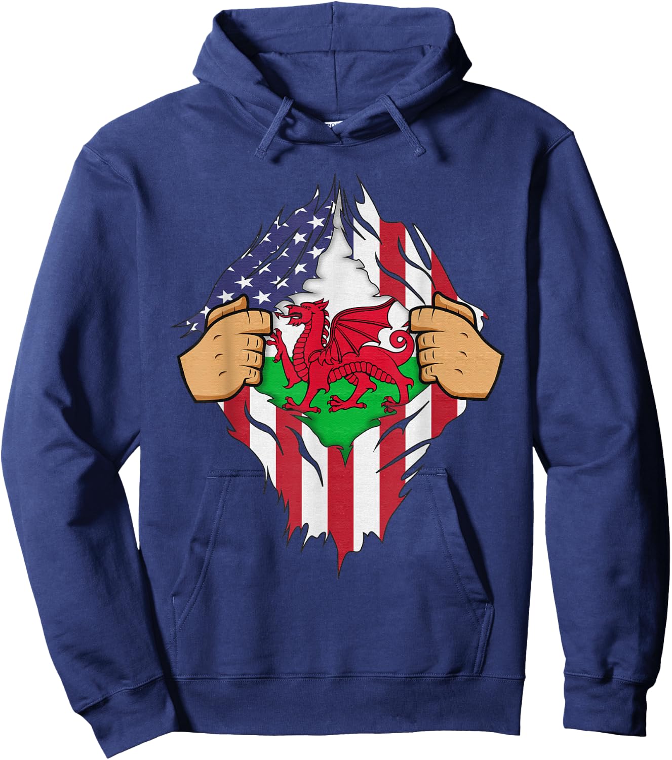 WELSH FLAG WALES Men Women Kids Gift Hoodie - Hoodie | Navy