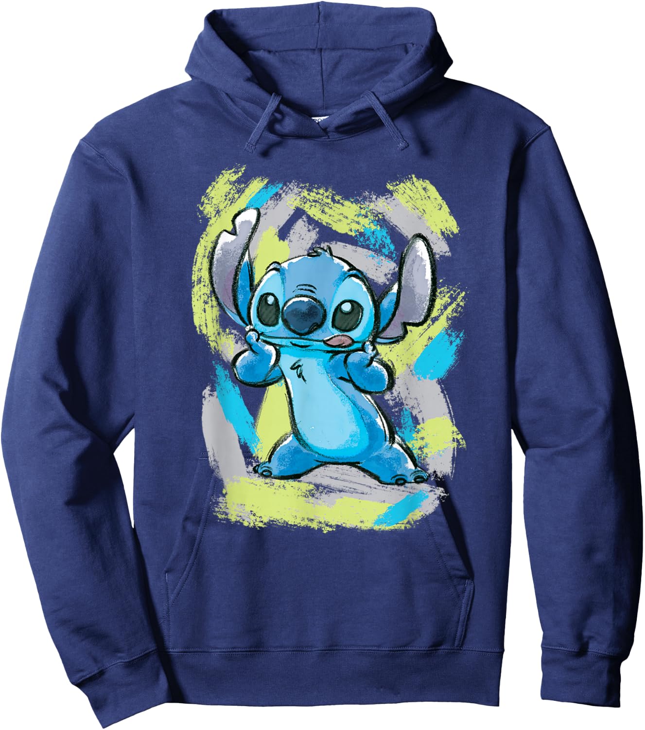 Disney Lilo and Stitch Watercolor Brushstrokes Hoodie - Hoodie | Navy