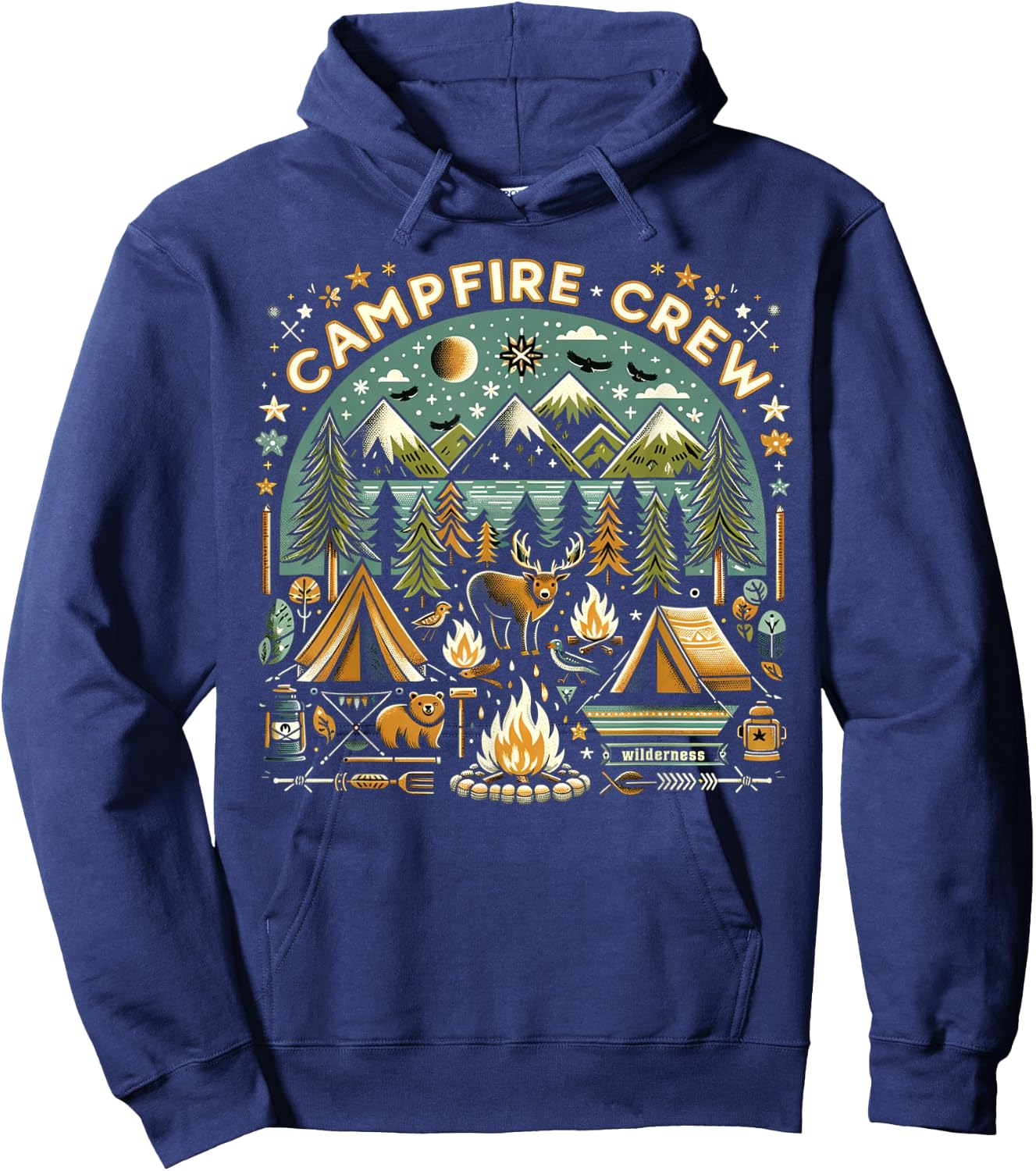 Family Camping Trips Campfire Crew Hoodie - Hoodie | Navy